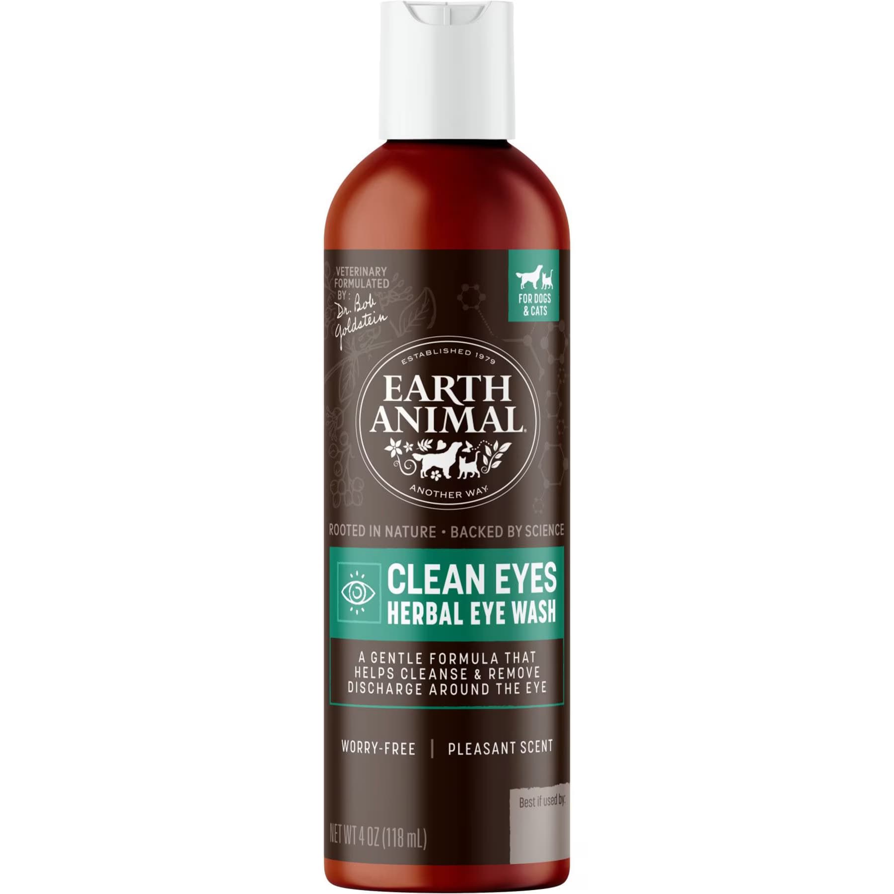 Earth Animal Earth Animal Apothecary Clean Eyes Natural Grooming Herbal Eye Wash Cleanser for Dogs & Cats, 4-fl oz bottle