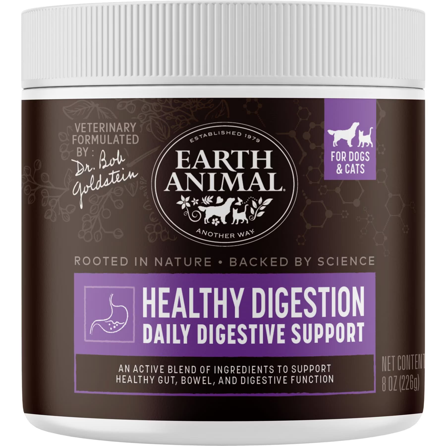 Earth Animal Earth Animal Apothecary Healthy Digestion Digestive Nutritional Probiotic Powder Supplement for Dogs & Cats, 8-oz container