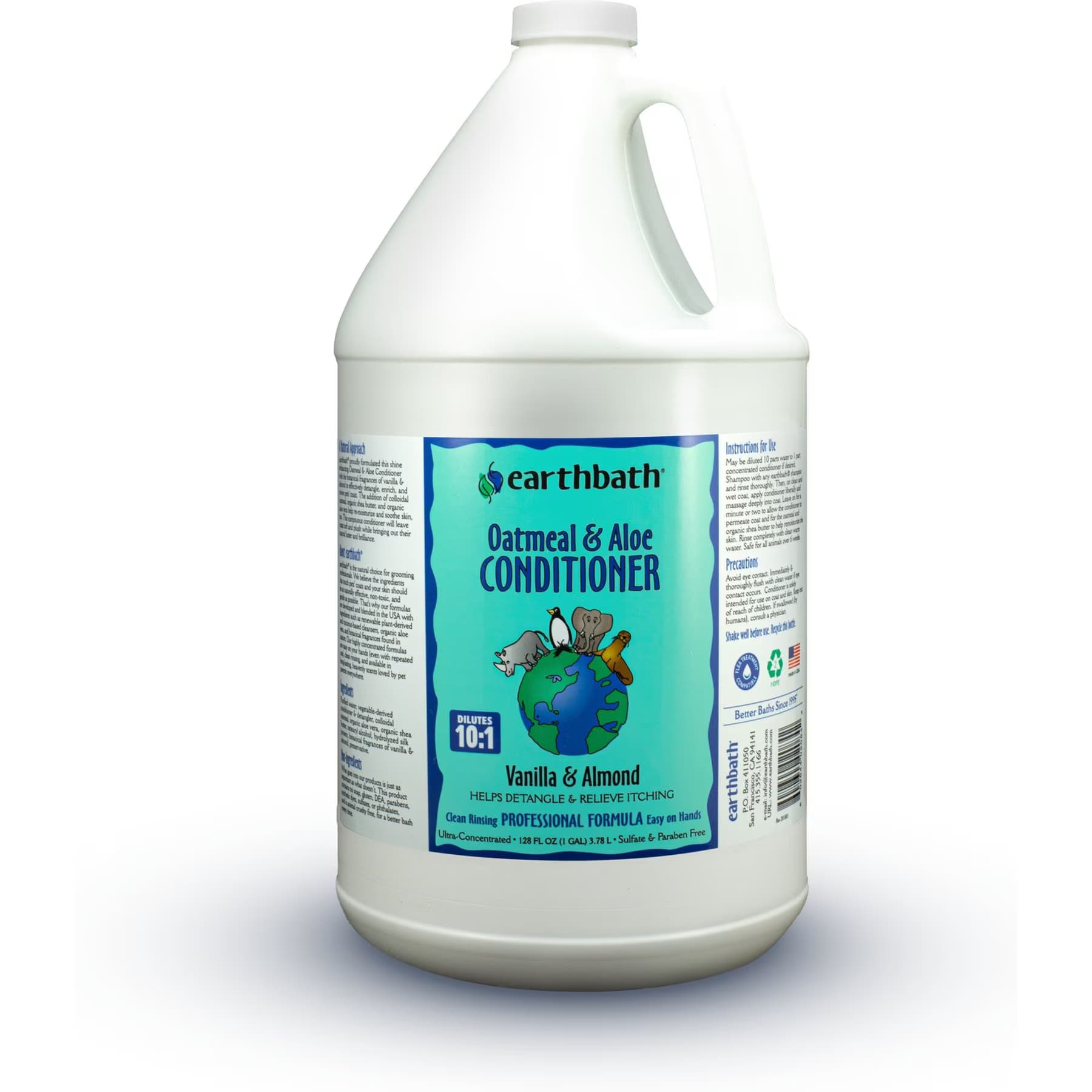 Earthbath Earthbath Oatmeal & Aloe Itch Relief Dog & Cat Conditioner, Vanilla & Almond, 128-fl oz bottle
