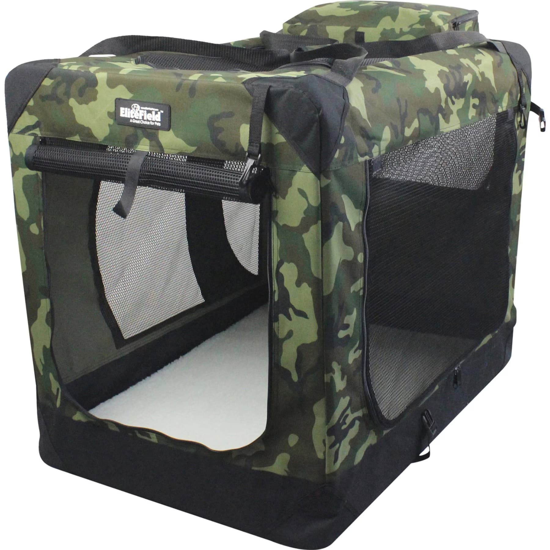 EliteField 3-Door Collapsible Soft-Sided Dog Crate, Camo, X-Small: 20-in L x 14-in W x 14-in H — view 5