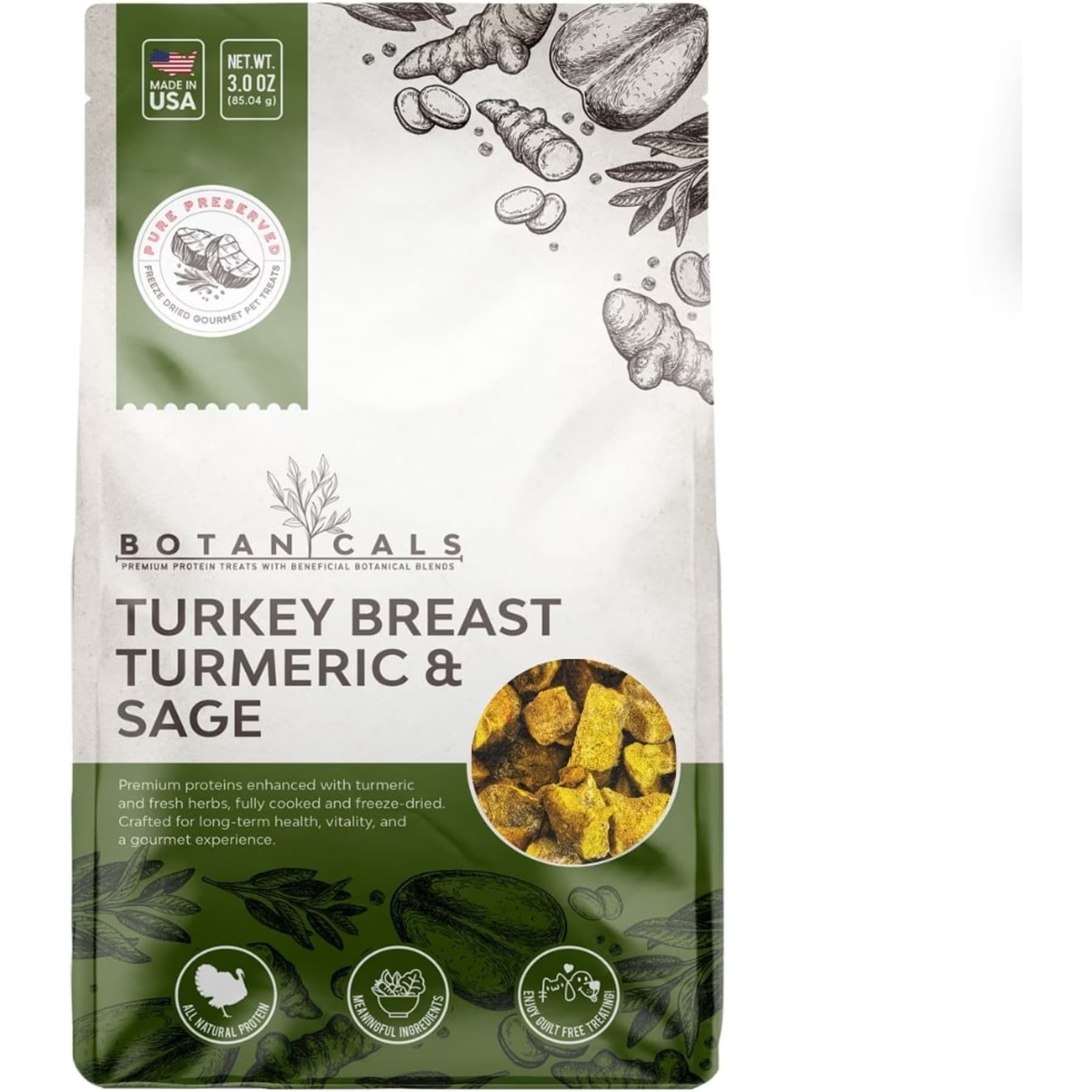 Elixir Kitchens Elixir Kitchens Pure Preserved Botanicals Freeze-Dried Turkey Breast Dog Treats