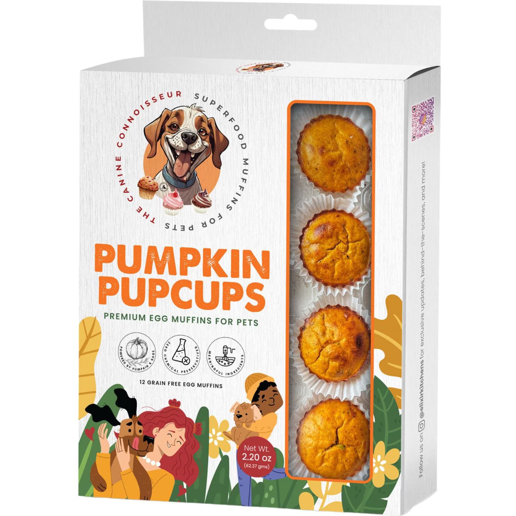 Elixir Kitchens Elixir Kitchens The Canine Connoisseur Grain-Free PUMPKIN PUPCUPS Egg Muffins Dog & Cat Treats