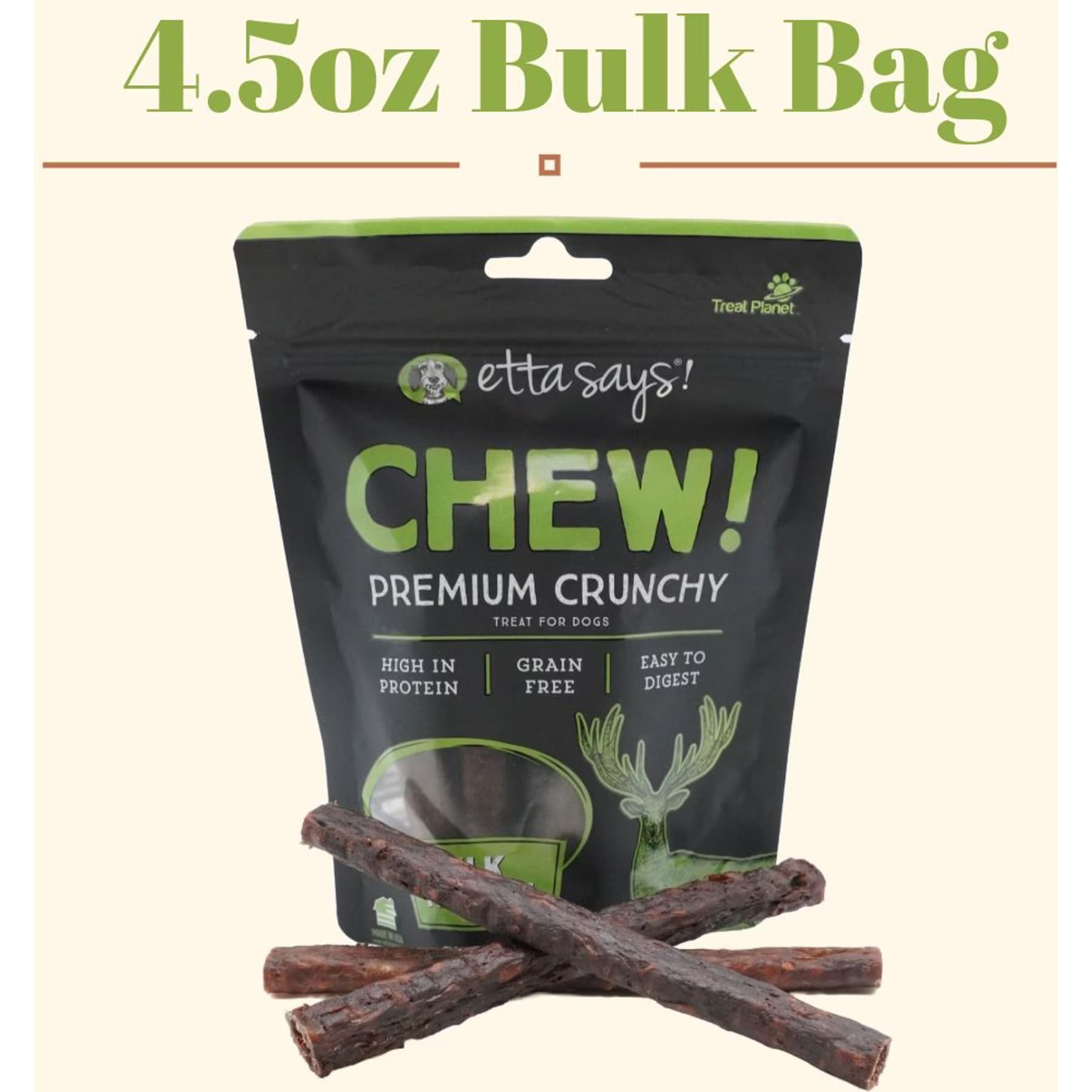 Etta Says! Etta Says! Chew! Premium Crunchy Elk Recipe Grain-Free Dog Treats