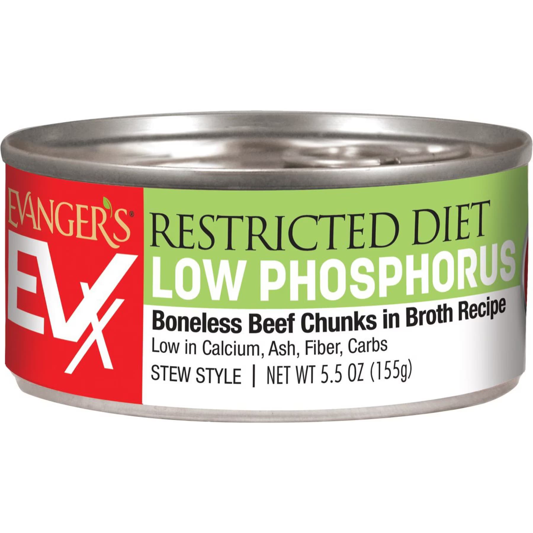 Evanger's Evanger’s EVX Restricted Diet Low Phosphorus Beef Chunks in Broth Recipe Canned Cat Food, 5-oz
