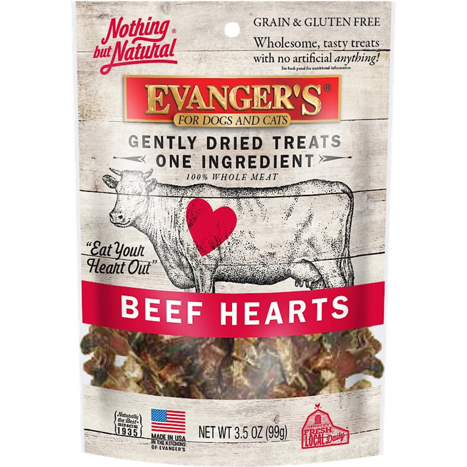 Evanger's Evanger’s Nothing but Natural Beef Hearts Gently Dried Dog & Cat Treats