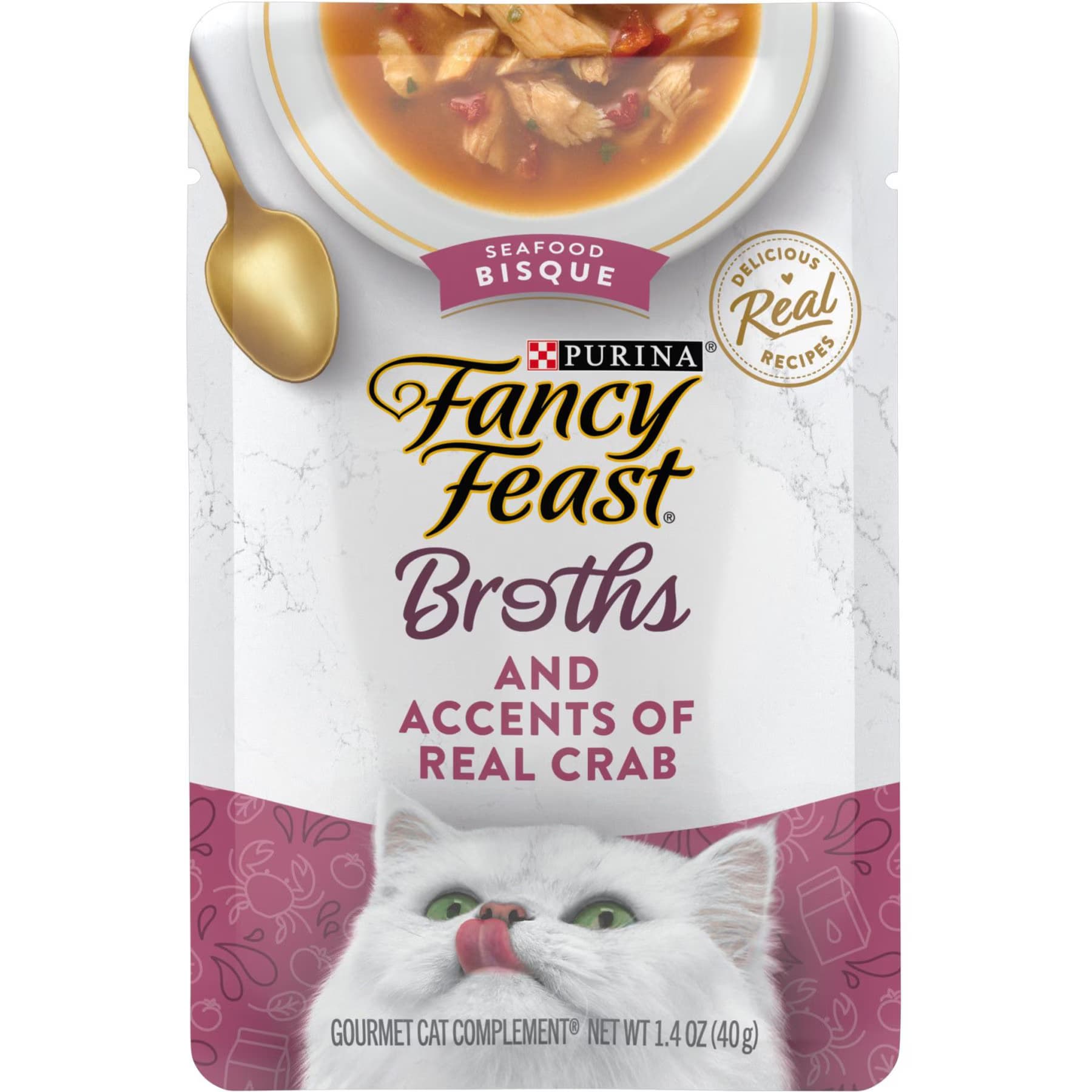 Fancy Feast Fancy Feast Broths Seafood Bisque & Accents of Real Crab Grain-Free Lickable Cat Food Topper