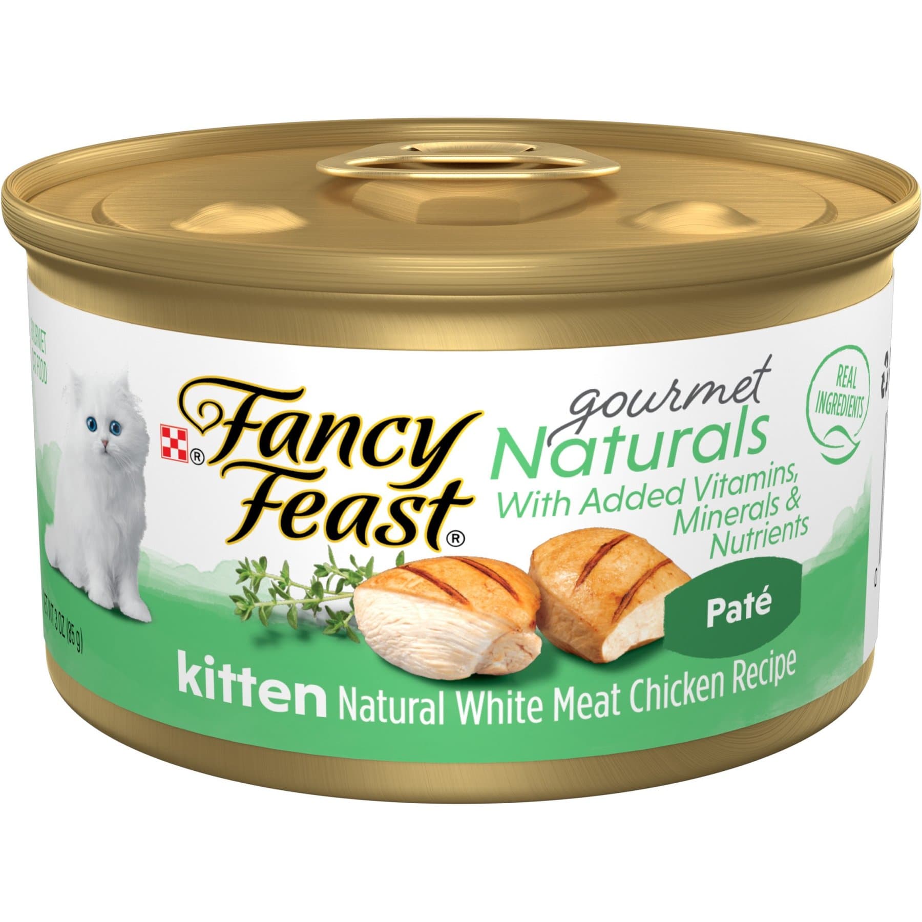 Fancy Feast Fancy Feast Gourmet Naturals White Meat Chicken Recipe Grain-Free Pate Kitten Canned Cat Food