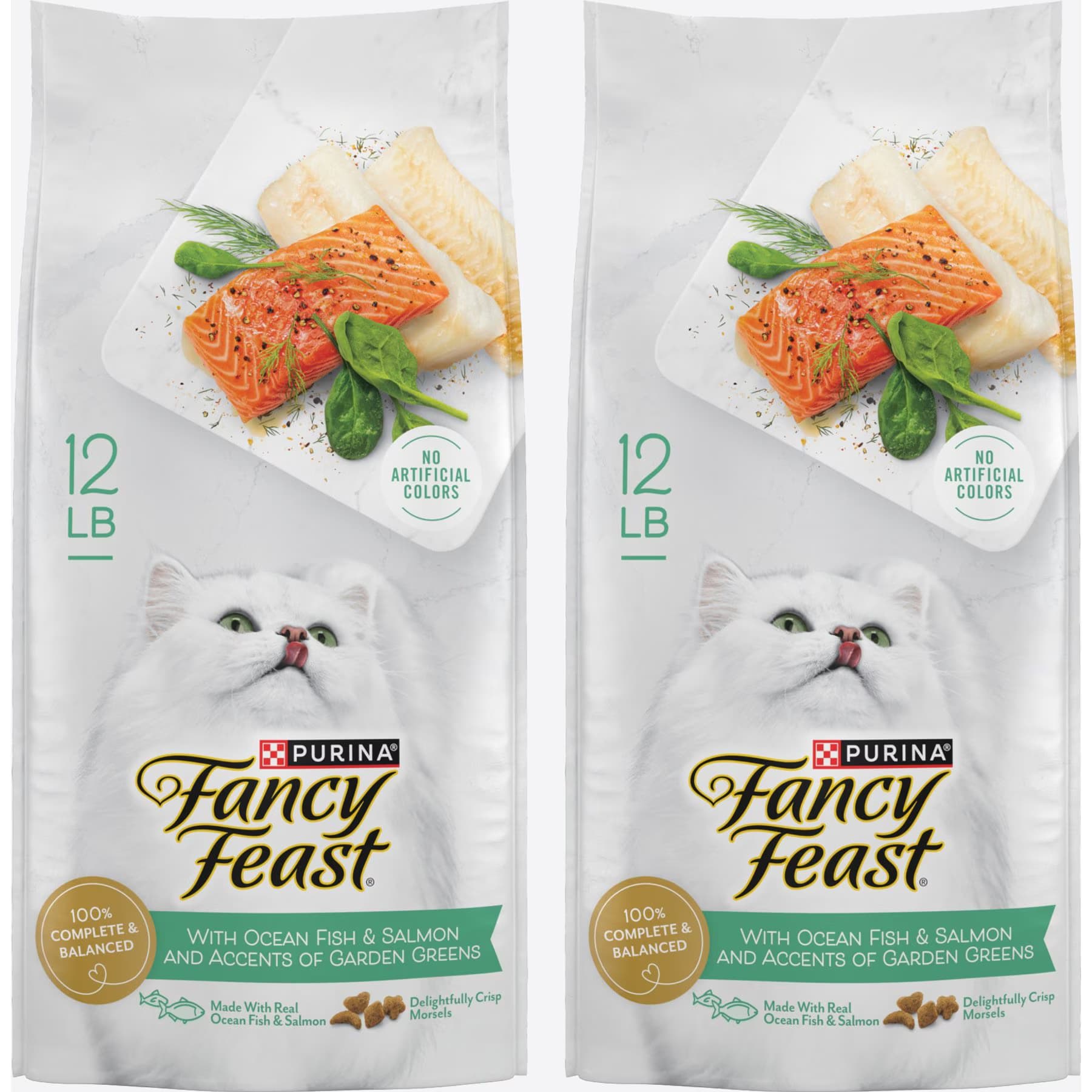 Fancy Feast Gourmet Ocean Fish & Salmon & Accents of Garden Greens Dry Cat Food — view 6