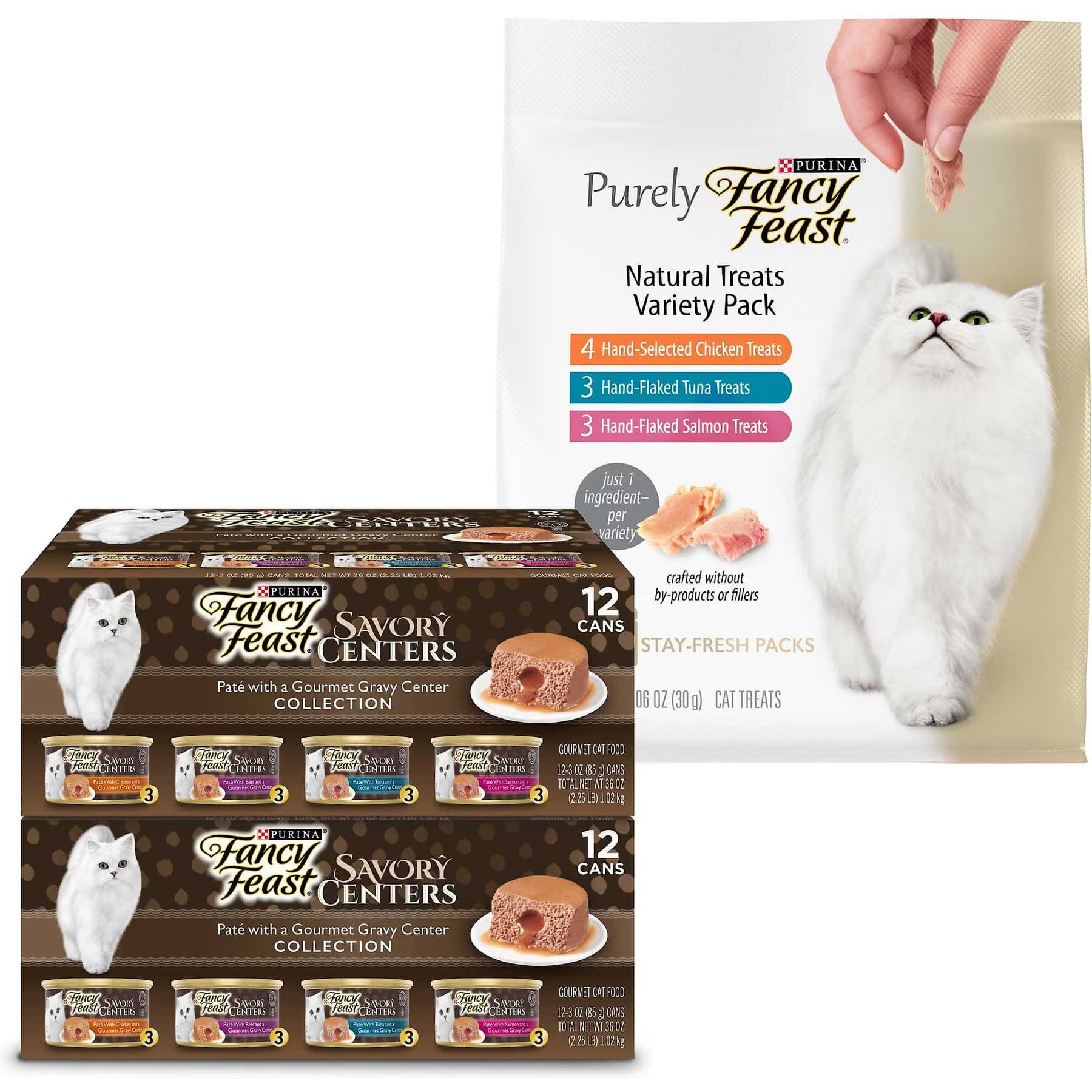 Fancy Feast Fancy Feast Savory Centers Canned Food + Purely Natural Treats Cat Treats