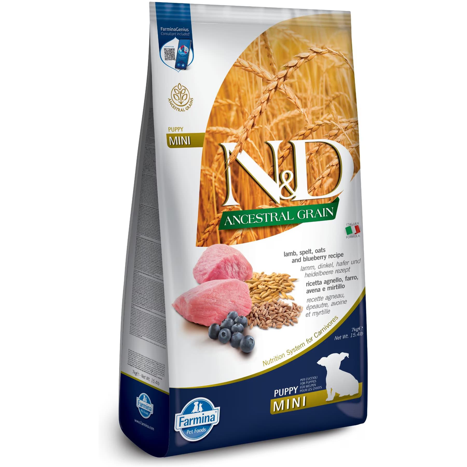 Farmina N&D Ancestral Grain Lamb & Blueberry Recipe Puppy Mini Dry Dog Food — view 2