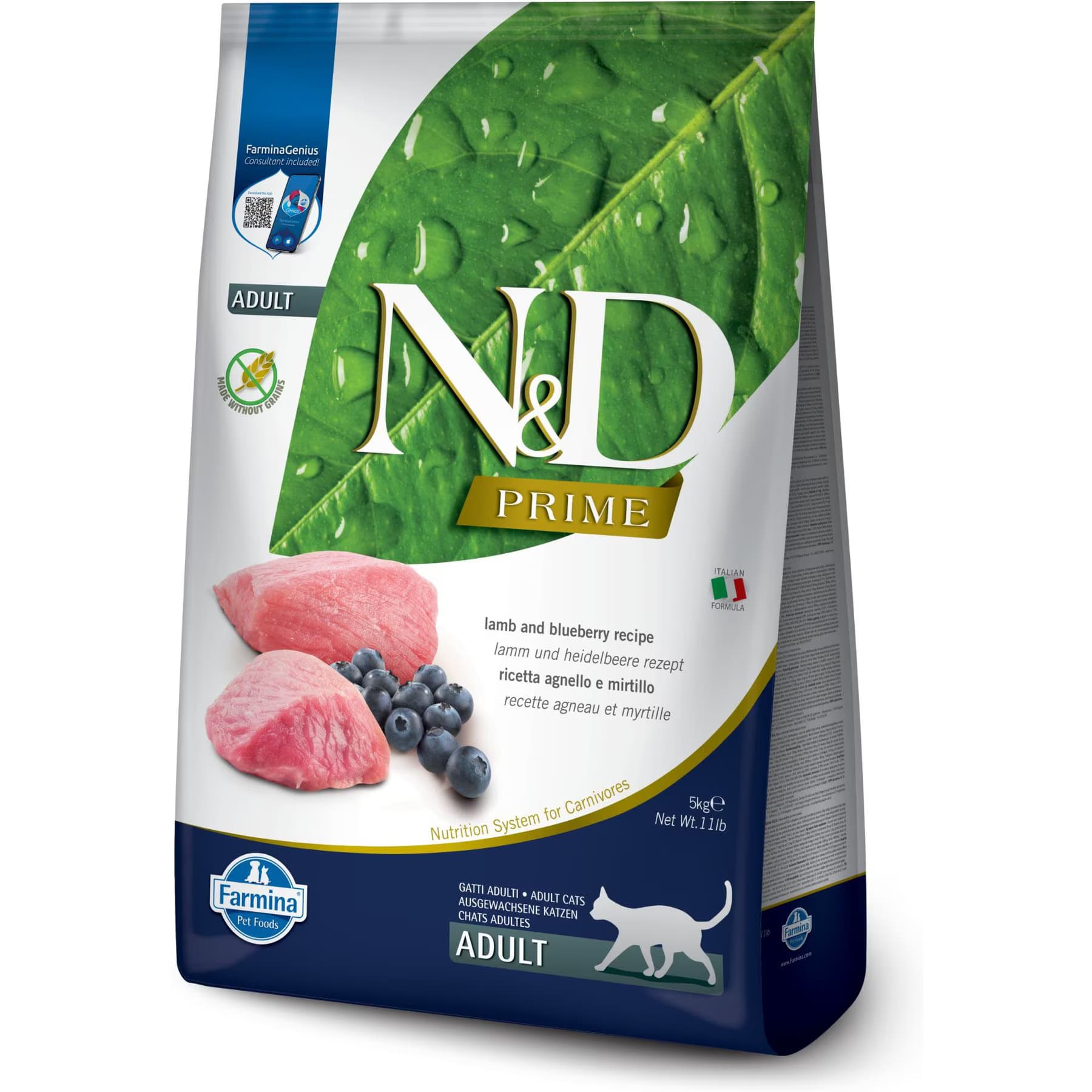 Farmina Farmina N&D Prime Lamb & Blueberry Recipe Adult Cat Dry Food