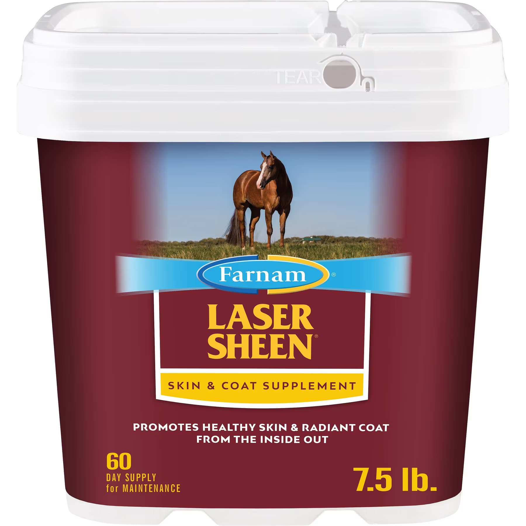 Farnam Farnam Laser Sheen Skin & Coat Horse Supplement, 7.5-lb bucket