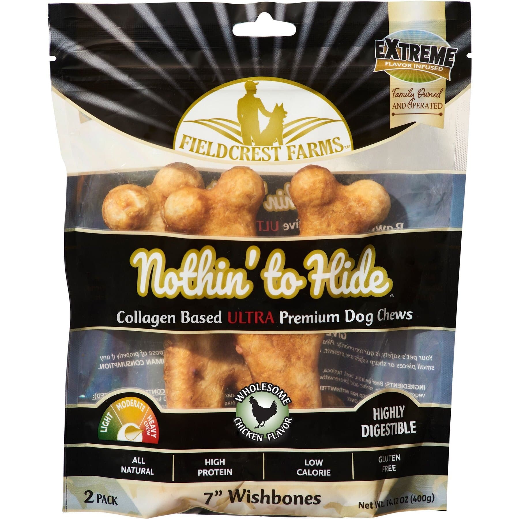 Fieldcrest Farms Fieldcrest Farms Nothin’ To Hide 7-inch Ultra Wishbone Chicken Flavor Dog Chews