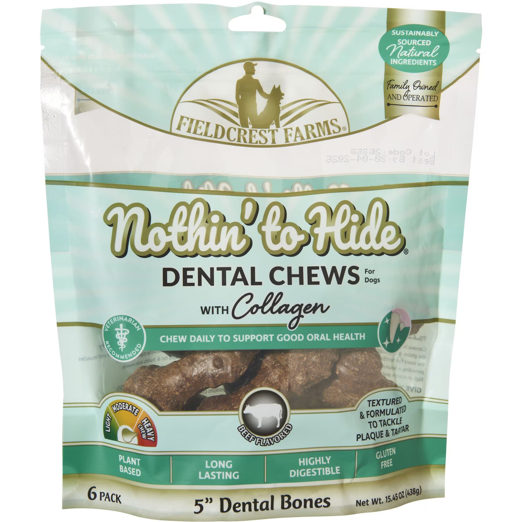 Fieldcrest Farms Fieldcrest Farms Nothin’ to Hide Dental Wave 5-inch Beef Flavor Dog Chews