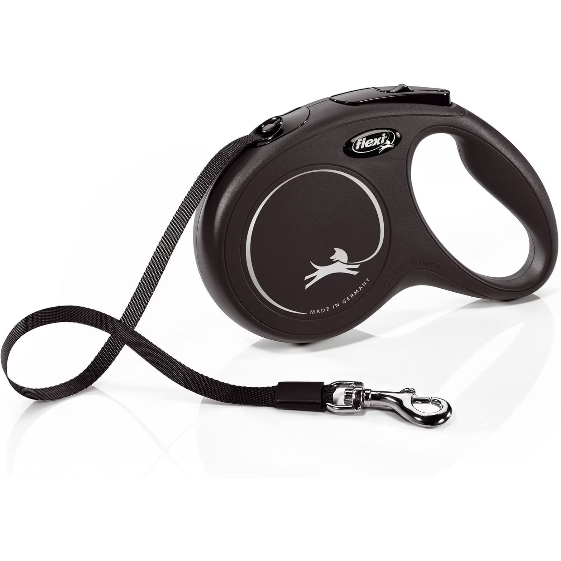 Flexi New Classic Retractable Tape Dog Leash, Black, X-Small, 10-ft (Original) — view 4
