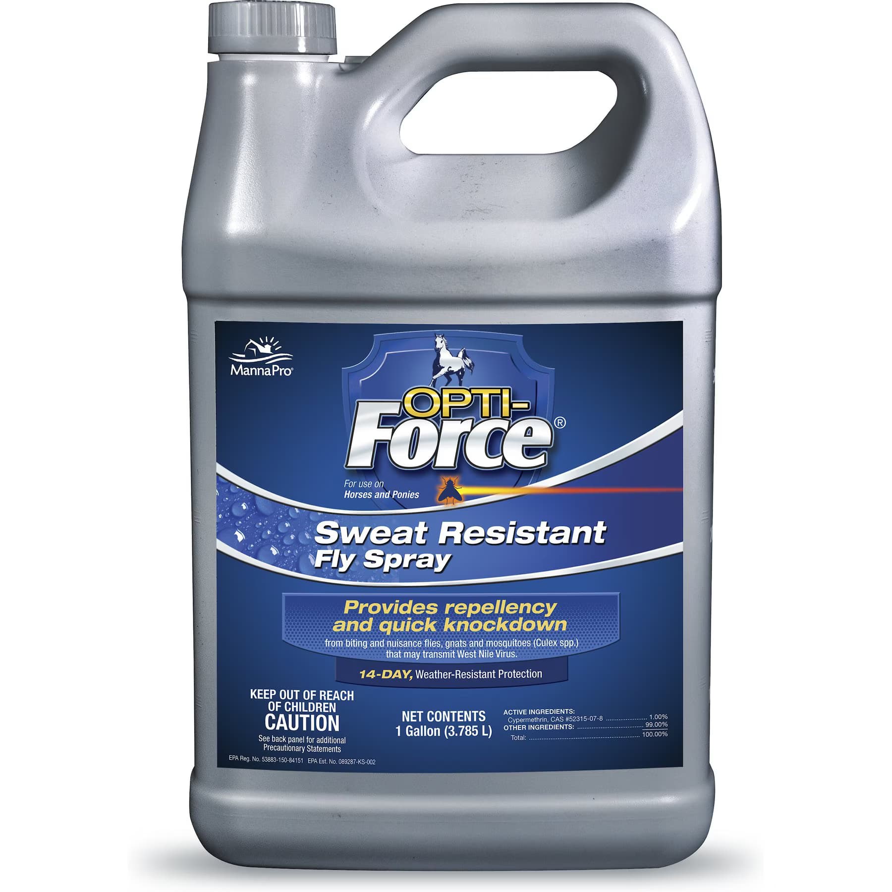 Manna Pro Manna Pro Opti-Force Sweat Resistant Fly Horse Spray, 1-gal bottle