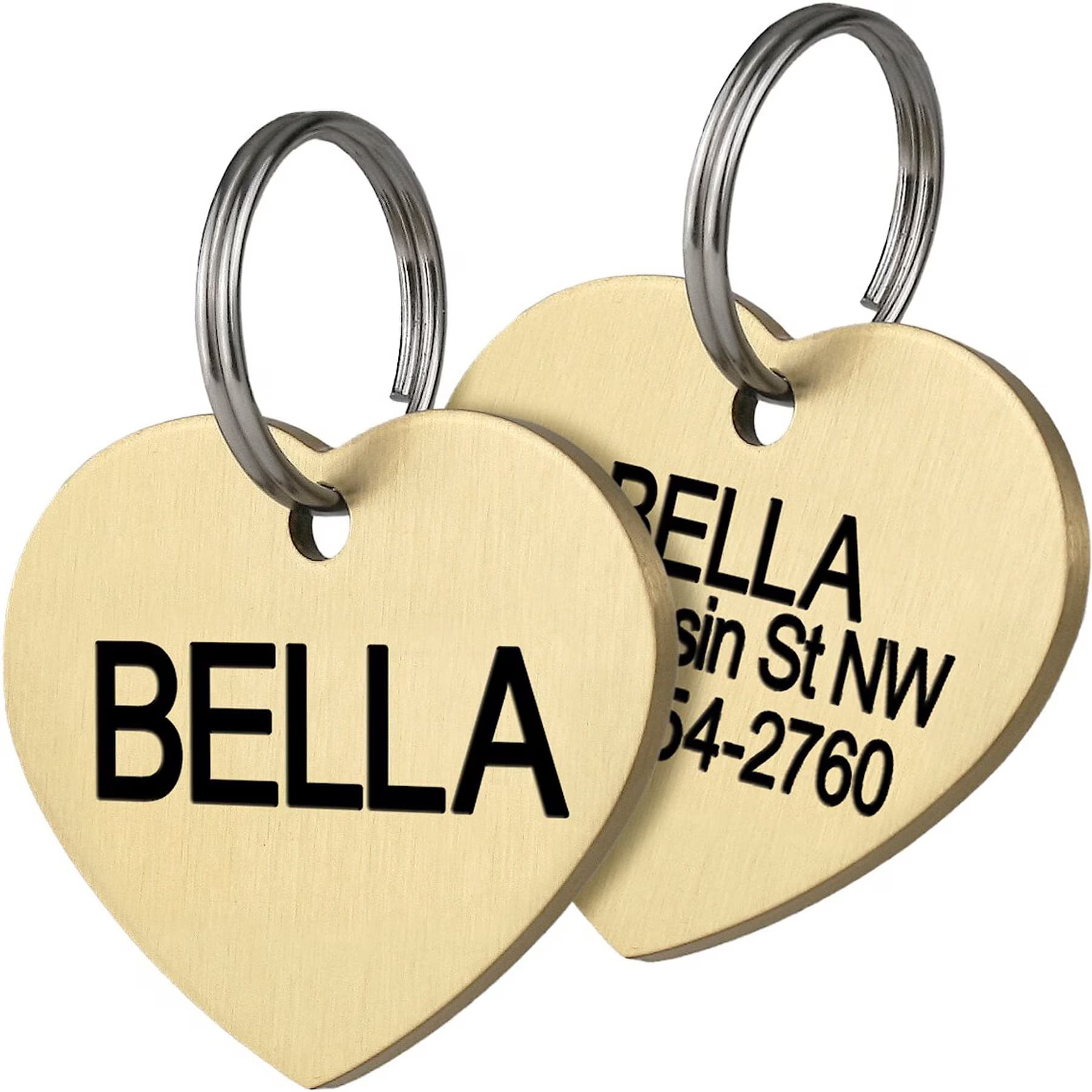 Frisco Frisco Brass Personalized Dog & Cat ID Tag, Heart, Regular