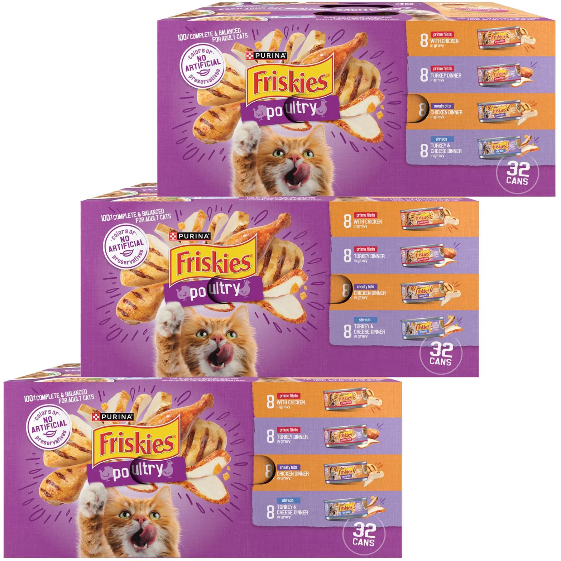 Friskies Friskies Poultry Adult Chicken & Turkey in Gravy Variety Pack Canned Cat Food