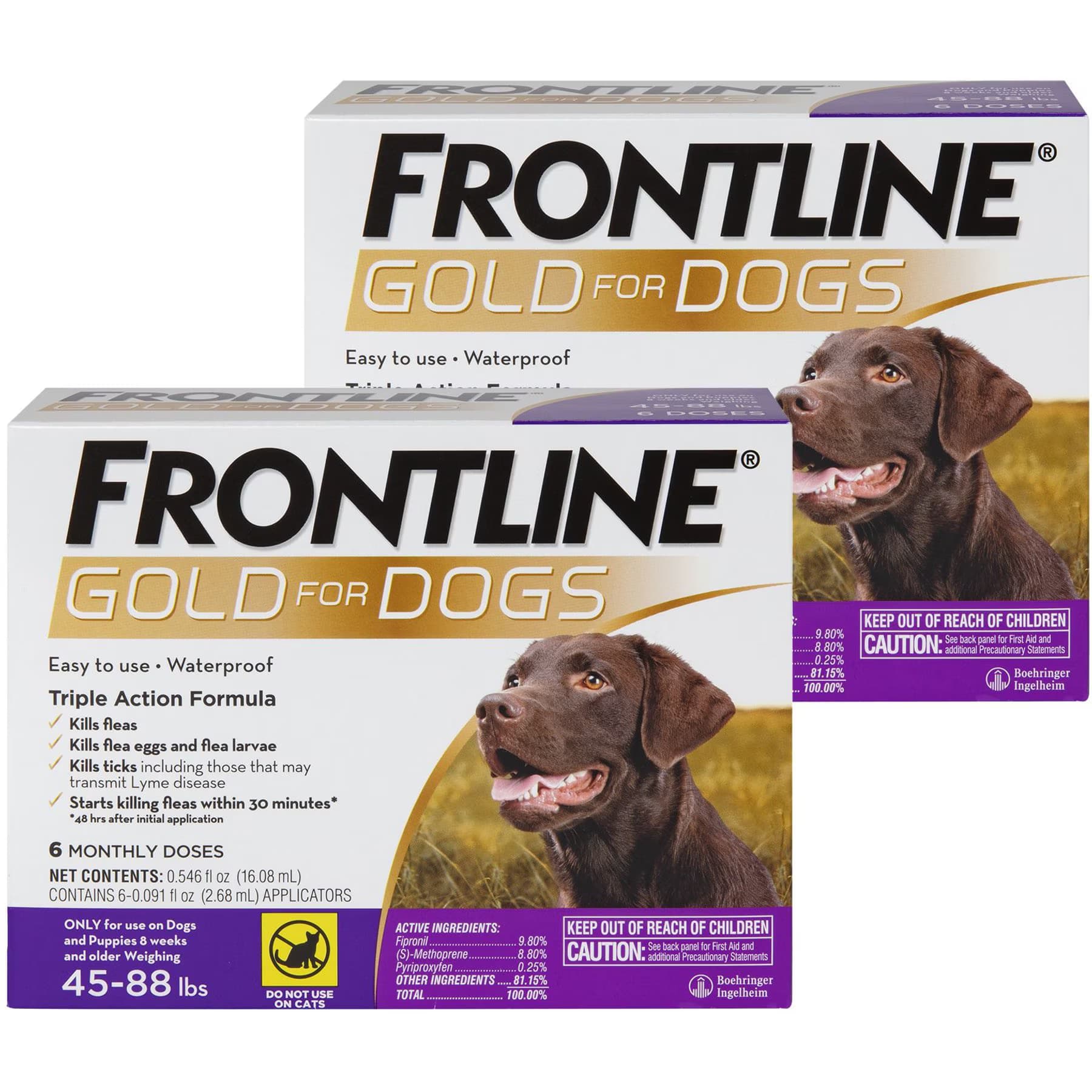 Frontline Gold Frontline Gold for Dogs Flea & Tick Treatment (Large Dog, 45-88 lbs.), 12 Doses (12-mos. supply)