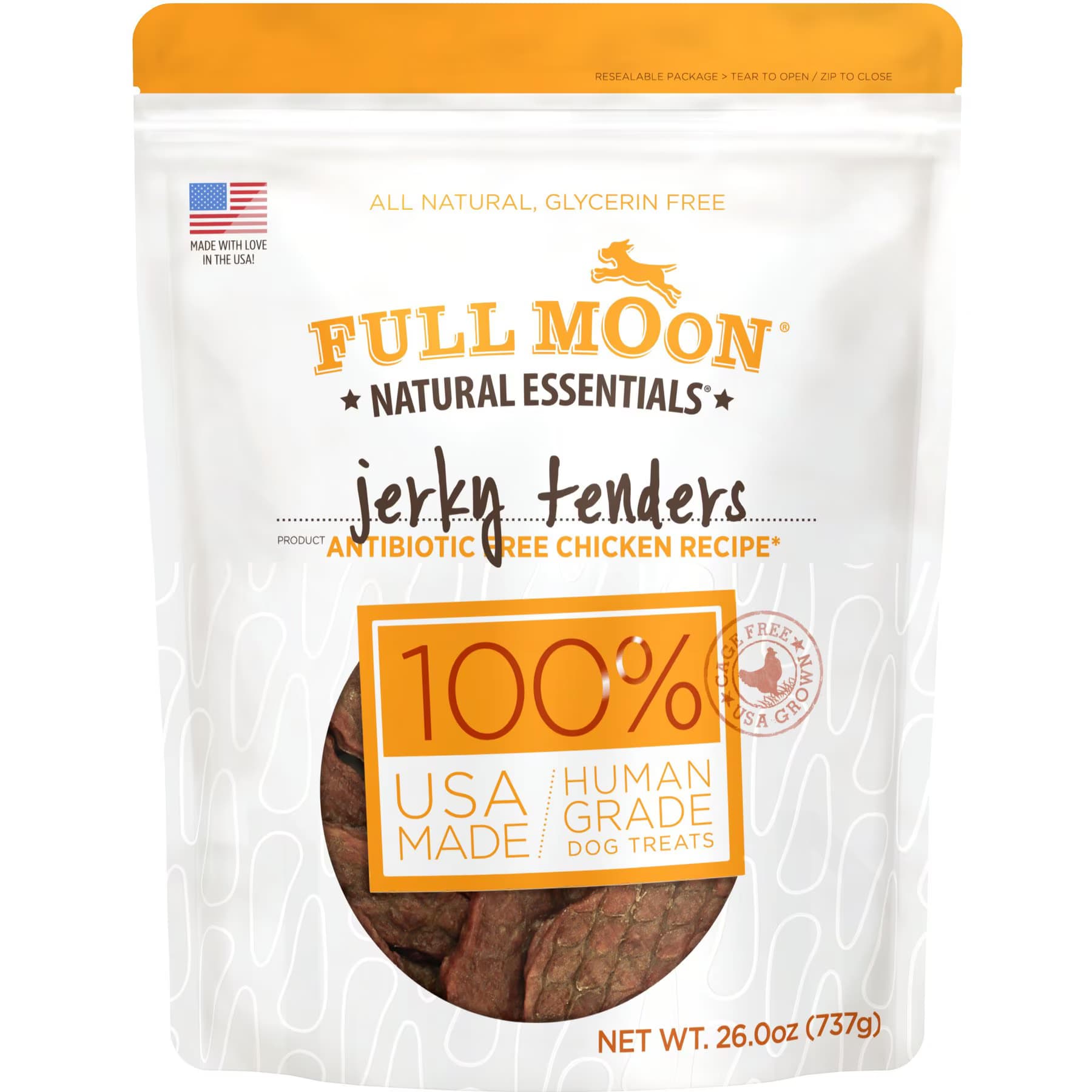 Full Moon Natural Essentials Jerky Tenders Chicken Recipe Human-Grade Dog Treats — view 2