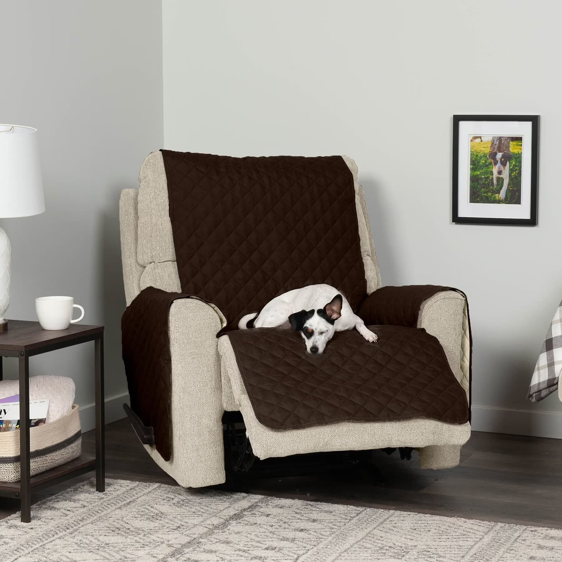 FurHaven x – FurHaven Water-Resistant Reversible Furniture Protector, Furniture Protector — Espresso/Clay