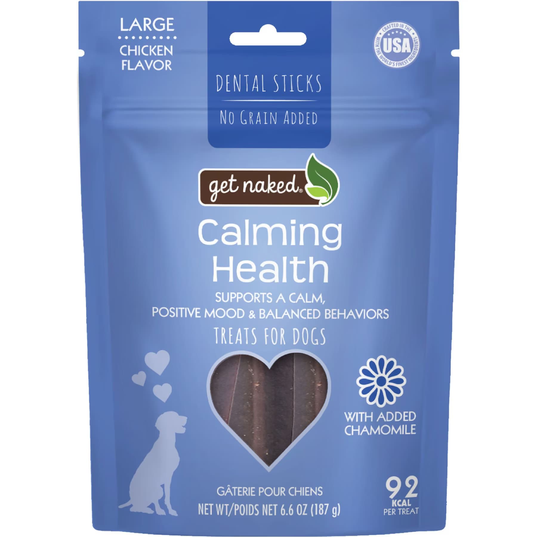 Get Naked Get Naked Calming Health Dental Sticks Chicken Flavor Grain-Free Large Dog Treats