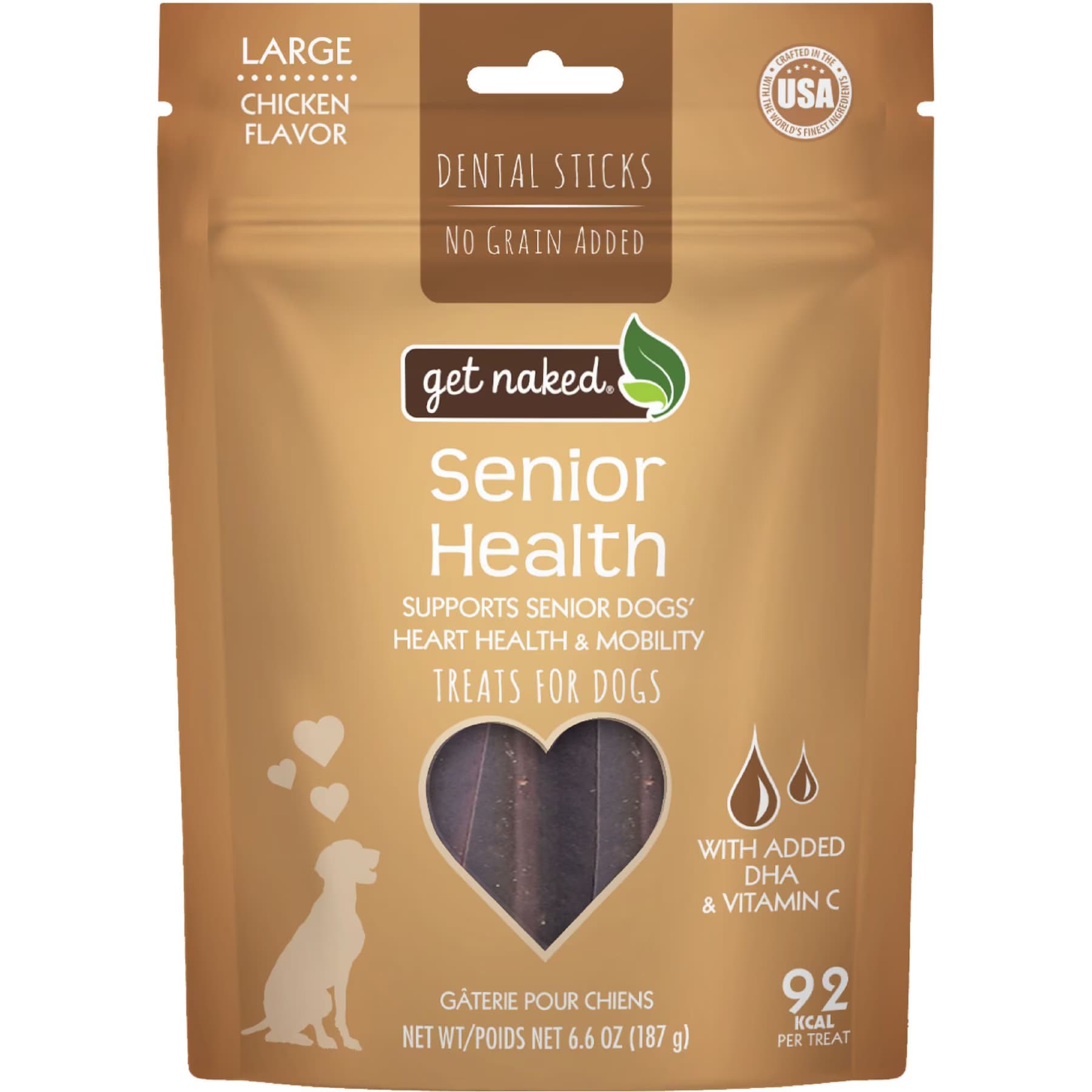 Get Naked Get Naked Senior Health Dental Sticks Chicken Flavor Grain-Free Large Dog Treats
