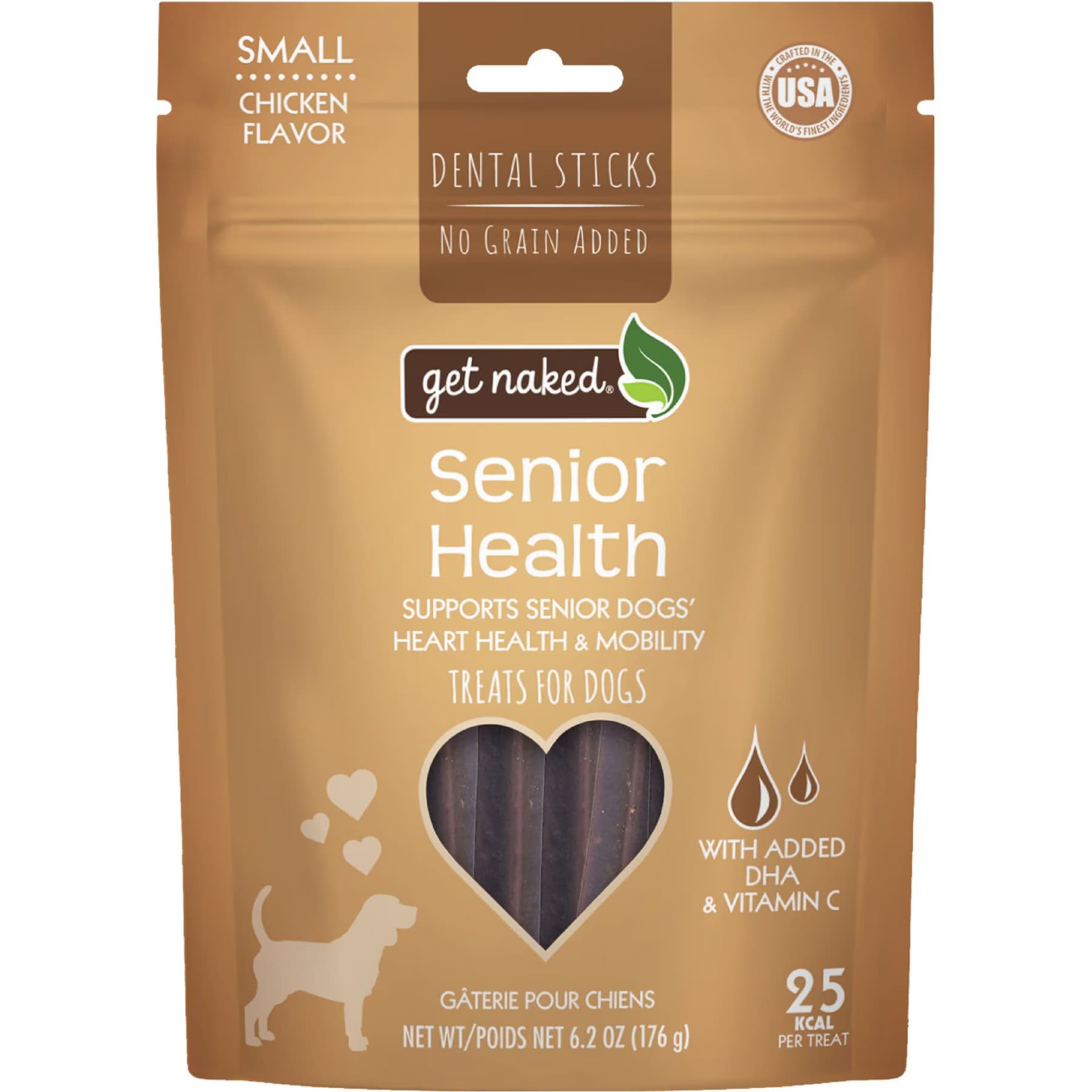 Get Naked Get Naked Senior Health Dental Sticks Chicken Flavor Grain-Free Small Dog Treats
