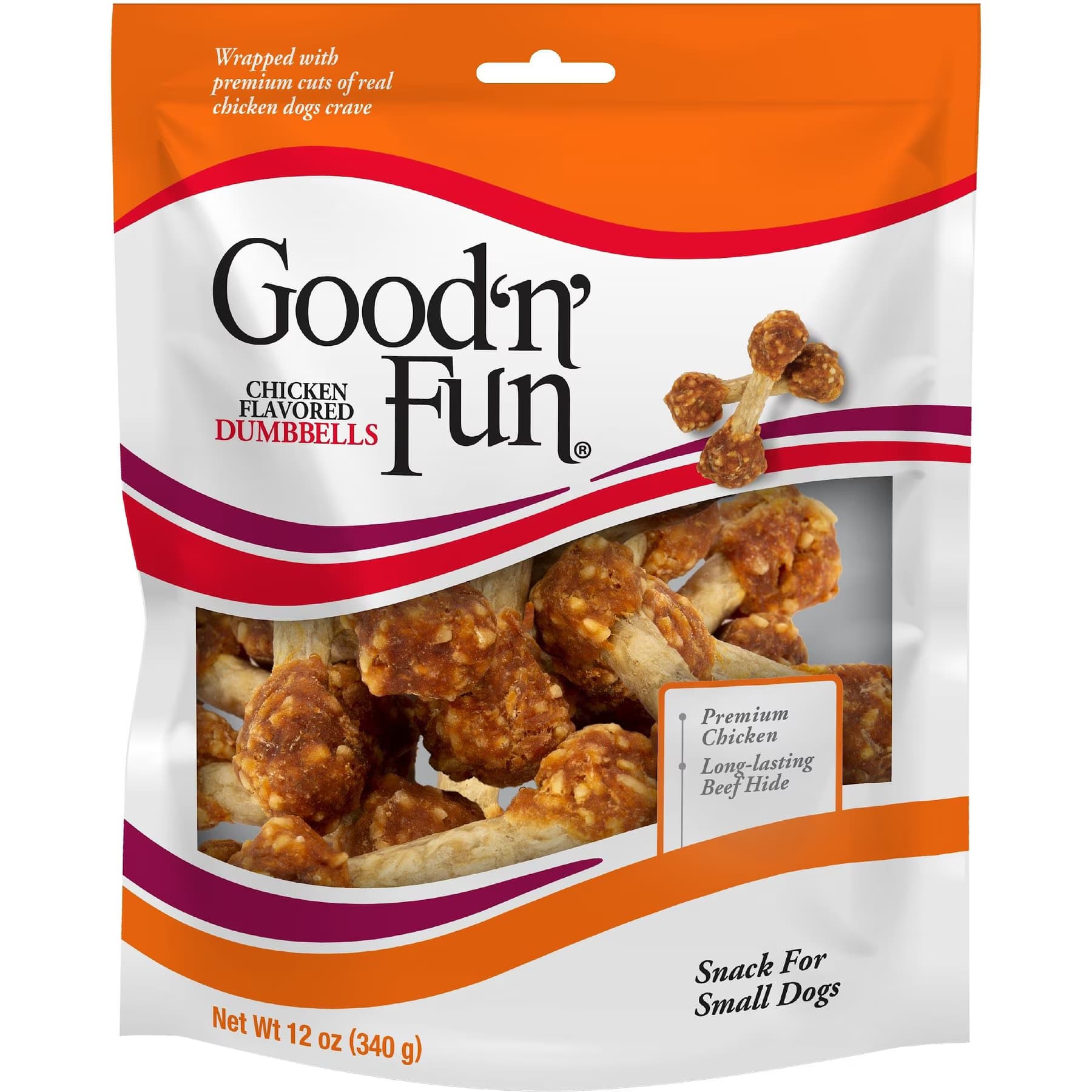 Good 'n' Fun Good ‘n’ Fun Dumbbells Chicken Flavor Dog Treat Chews, Small
