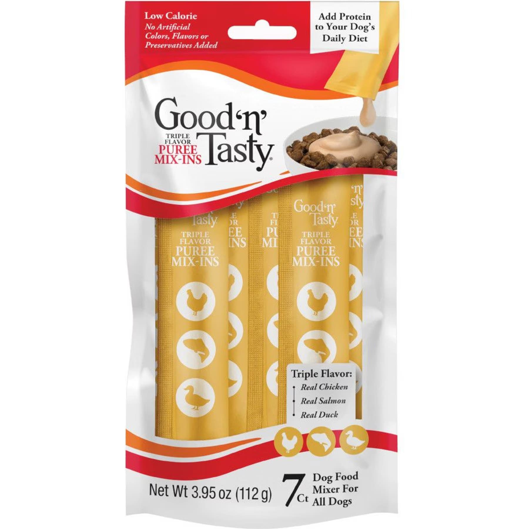 Good 'n' Tasty Good ‘n’ Tasty Triple Flavor Mix Chicken, Salmon, & Duck Puree Dog Food Topper — Chicken, Salmon, Duck