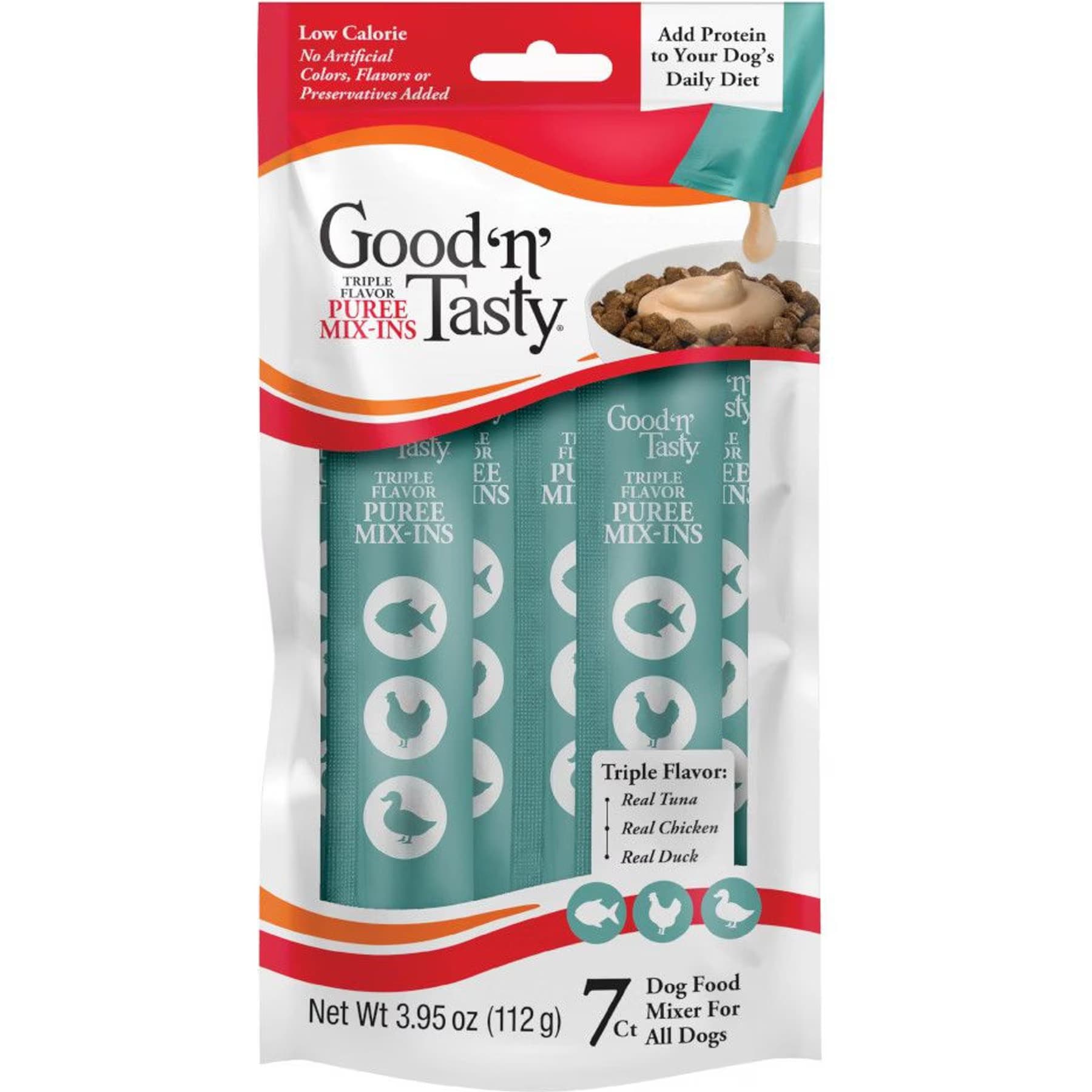 Good 'n' Tasty Good ‘n’ Tasty Triple Flavor Mix Tuna, Chicken, & Duck Puree Dog Food Topper — Tuna, Chicken, Duck
