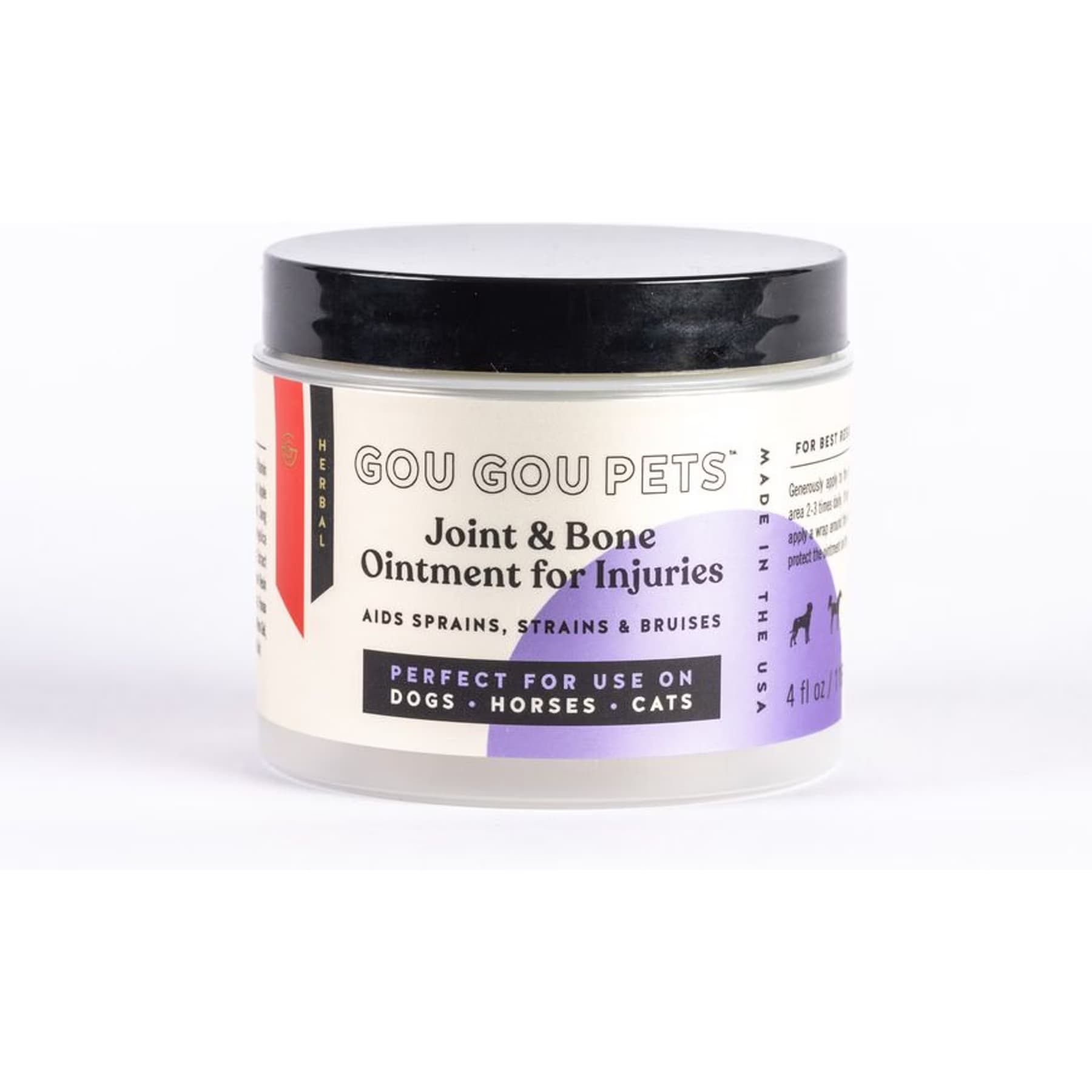 Gou Gou Pets Gou Gou Pets Joint & Bone Ointment for Injuries Dog, Cat & Horse Cream, 4-fl oz bottle