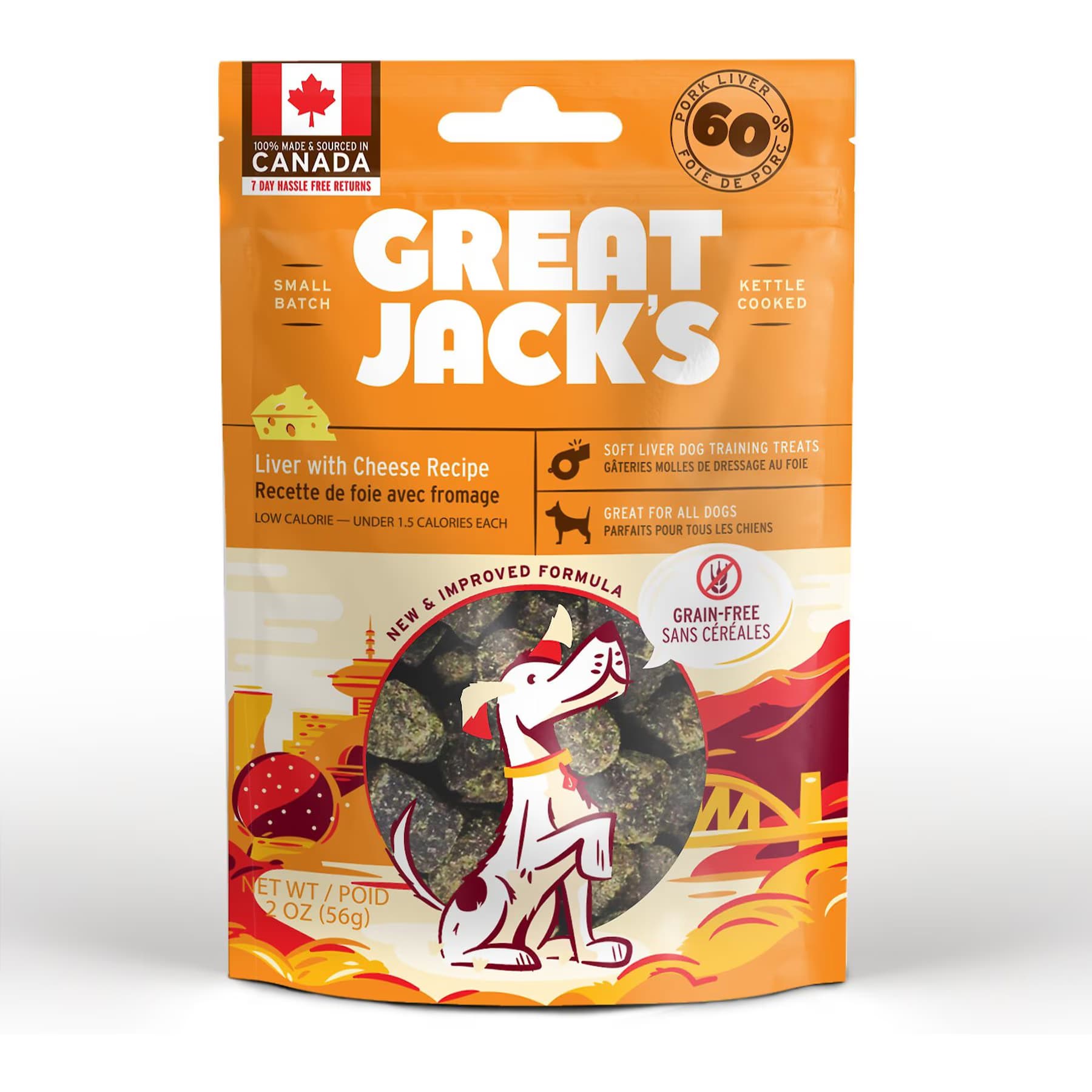 Great Jack's Great Jack’s Big Bitz Liver & Cheese Recipe Grain-Free Dog Treats