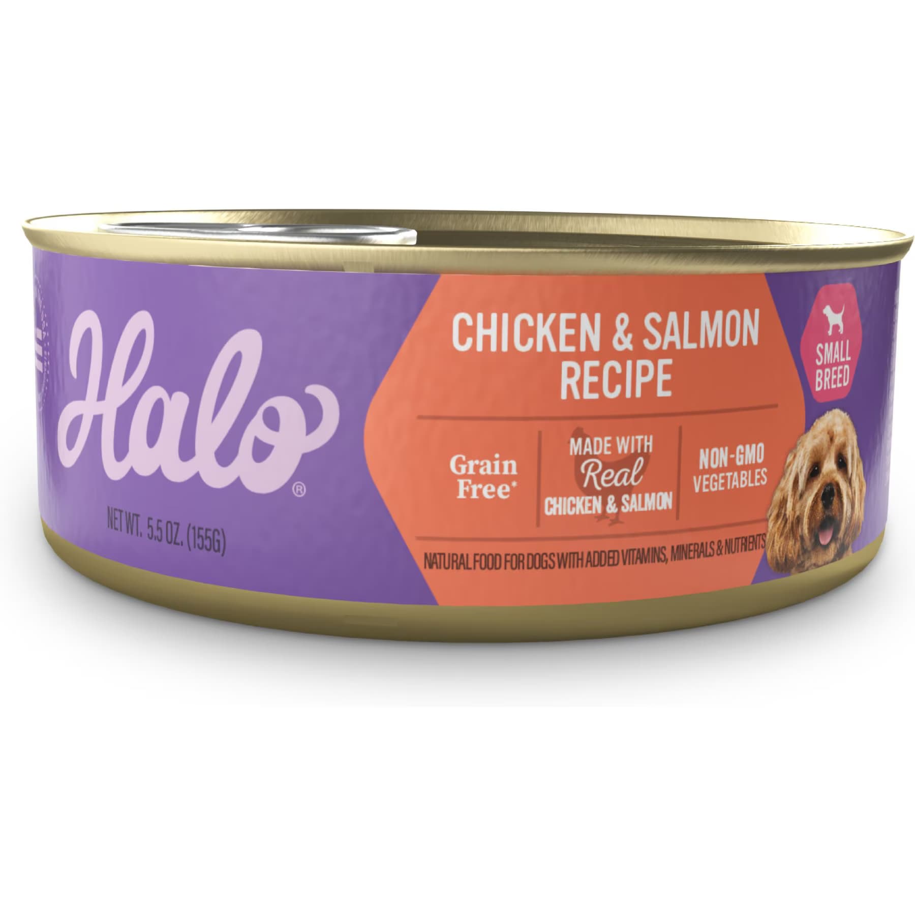 Halo Halo Chicken & Salmon Recipe Grain-Free Small Breed Canned Dog Food, 13.2-oz