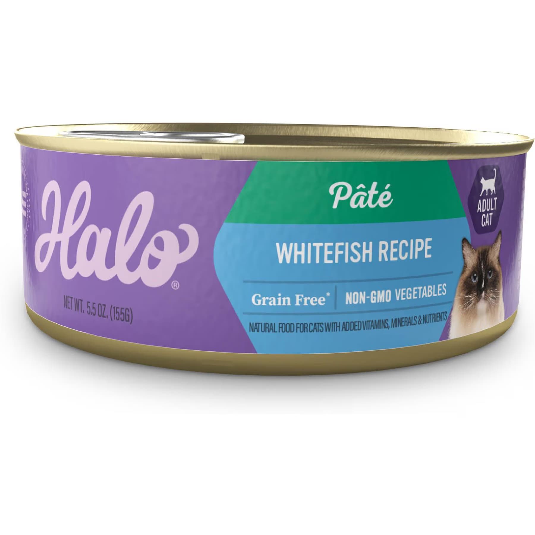 Halo Halo Whitefish Recipe with Real Whole Whitefish Pate Grain-Free Indoor Cat Wet Cat Food