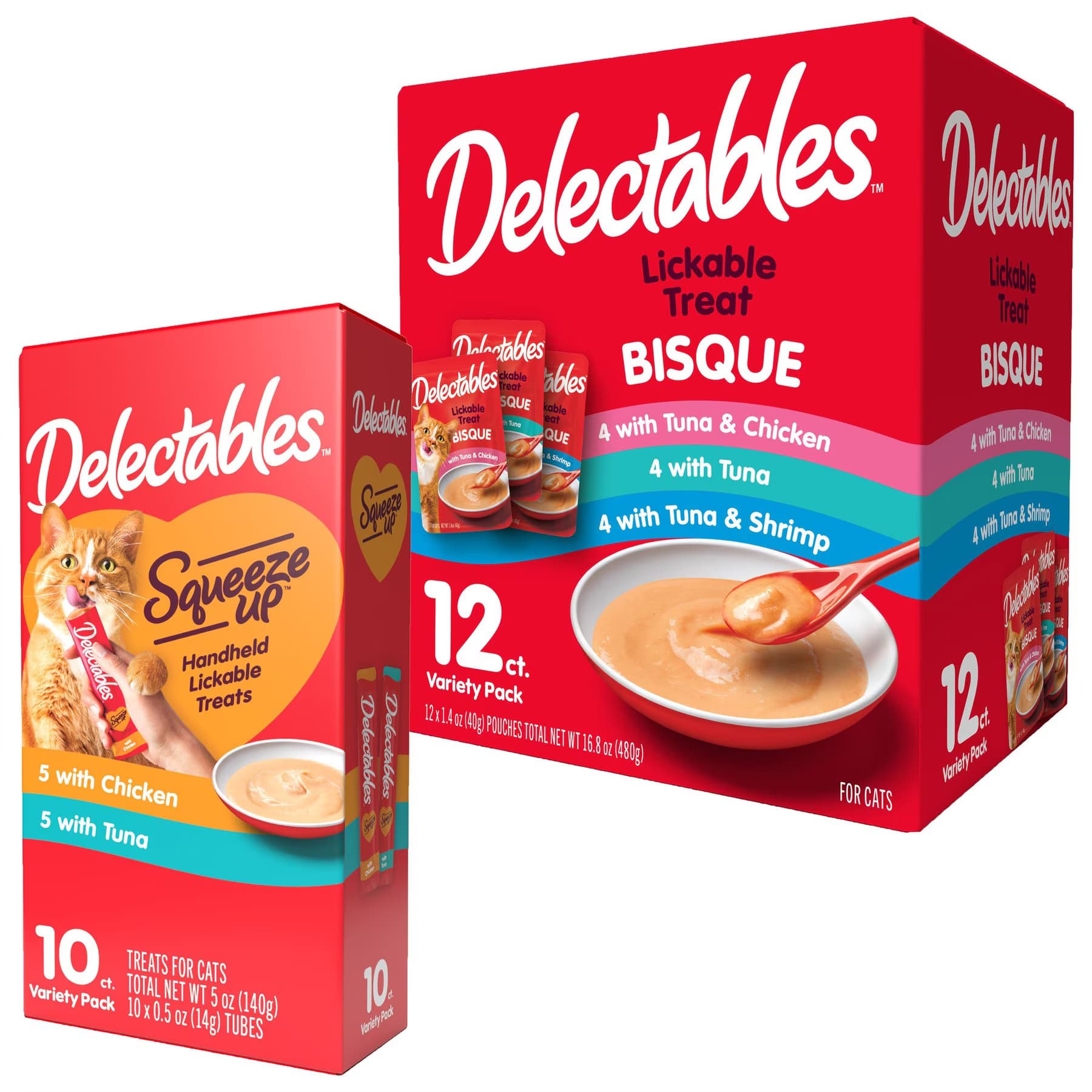 Delectables Hartz Delectables Squeeze Up Variety Pack + Bisque Variety Pack Lickable Cat Treats