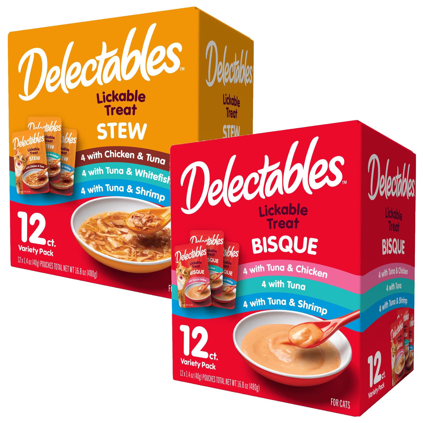 Delectables Hartz Delectables Stew Variety Pack + Bisque Variety Pack Lickable Cat Treats