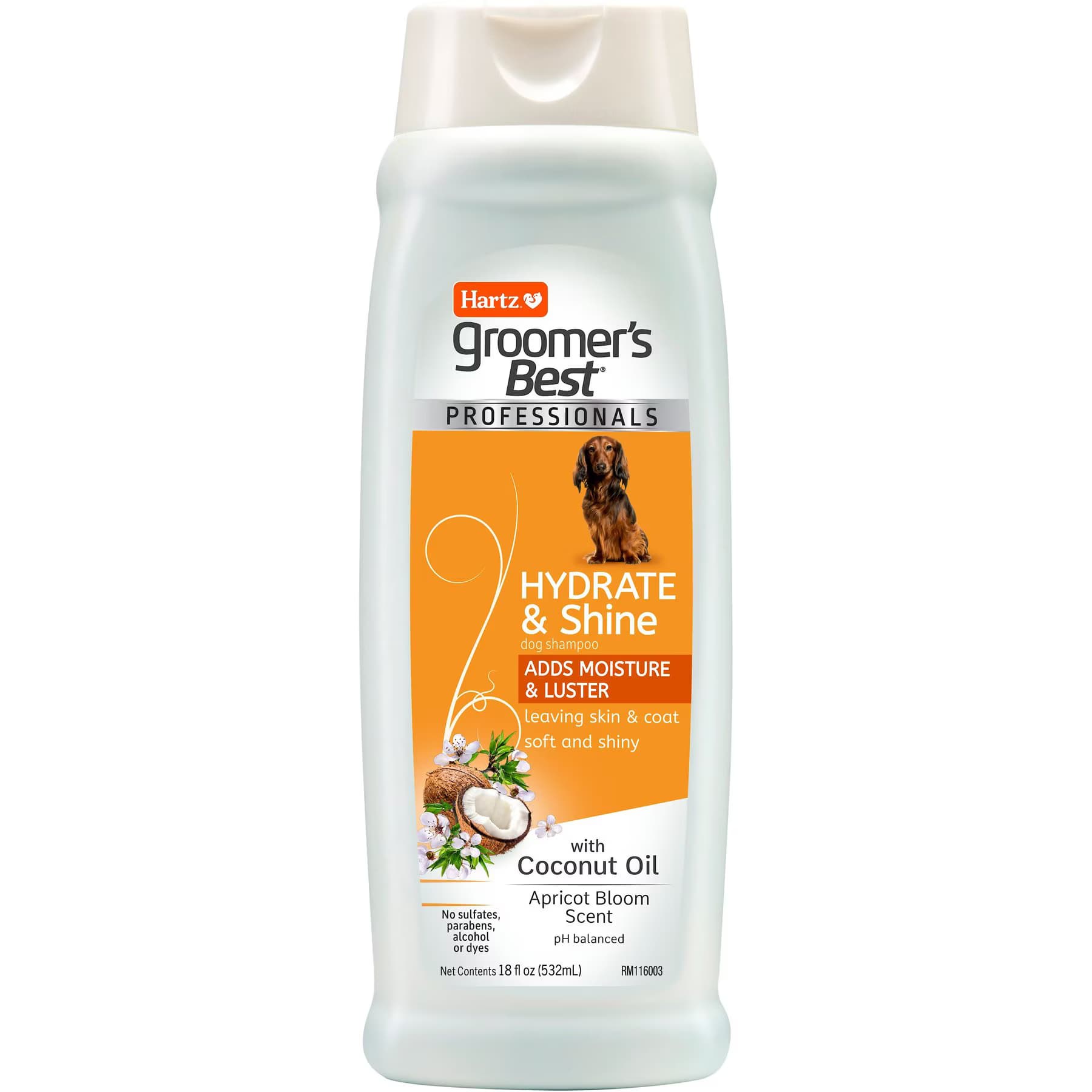 Hartz Groomer's Best Professionals Hydrate & Shine with Coconut Oil & Apricot Bloom Scent Dog Shampoo, 18-fl oz bottle — view 2