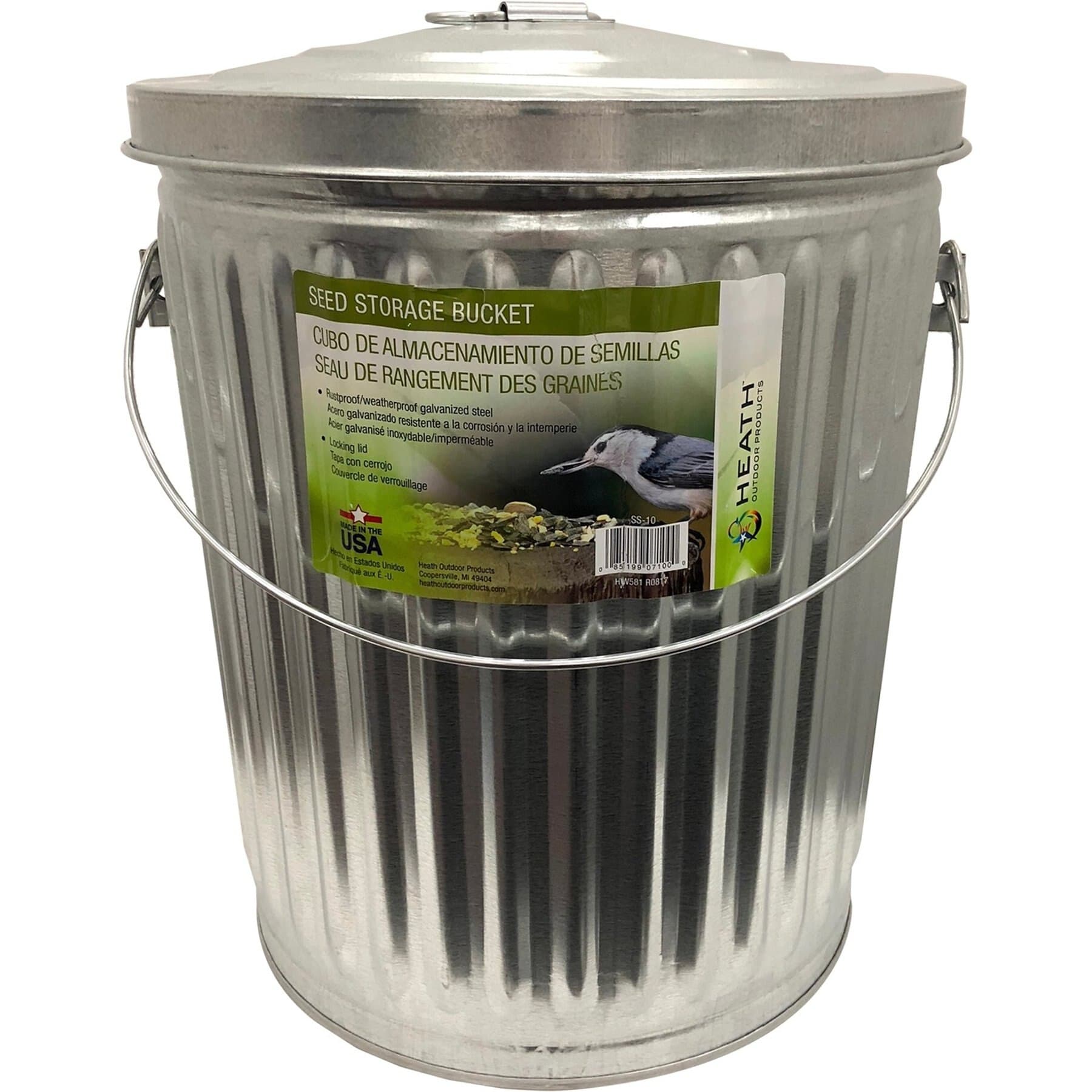 Heath Heath Galvanized Metal Bird Seed Storage Container, 10-lb