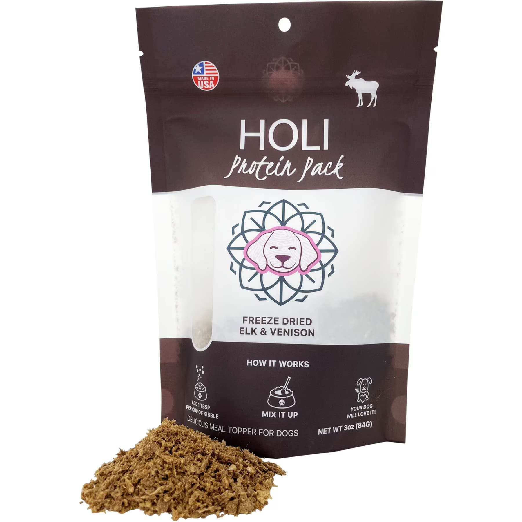 HOLI Elk & Venison Protein Pack Grain-Free Freeze-Dried Dog & Cat Food Topper — view 2