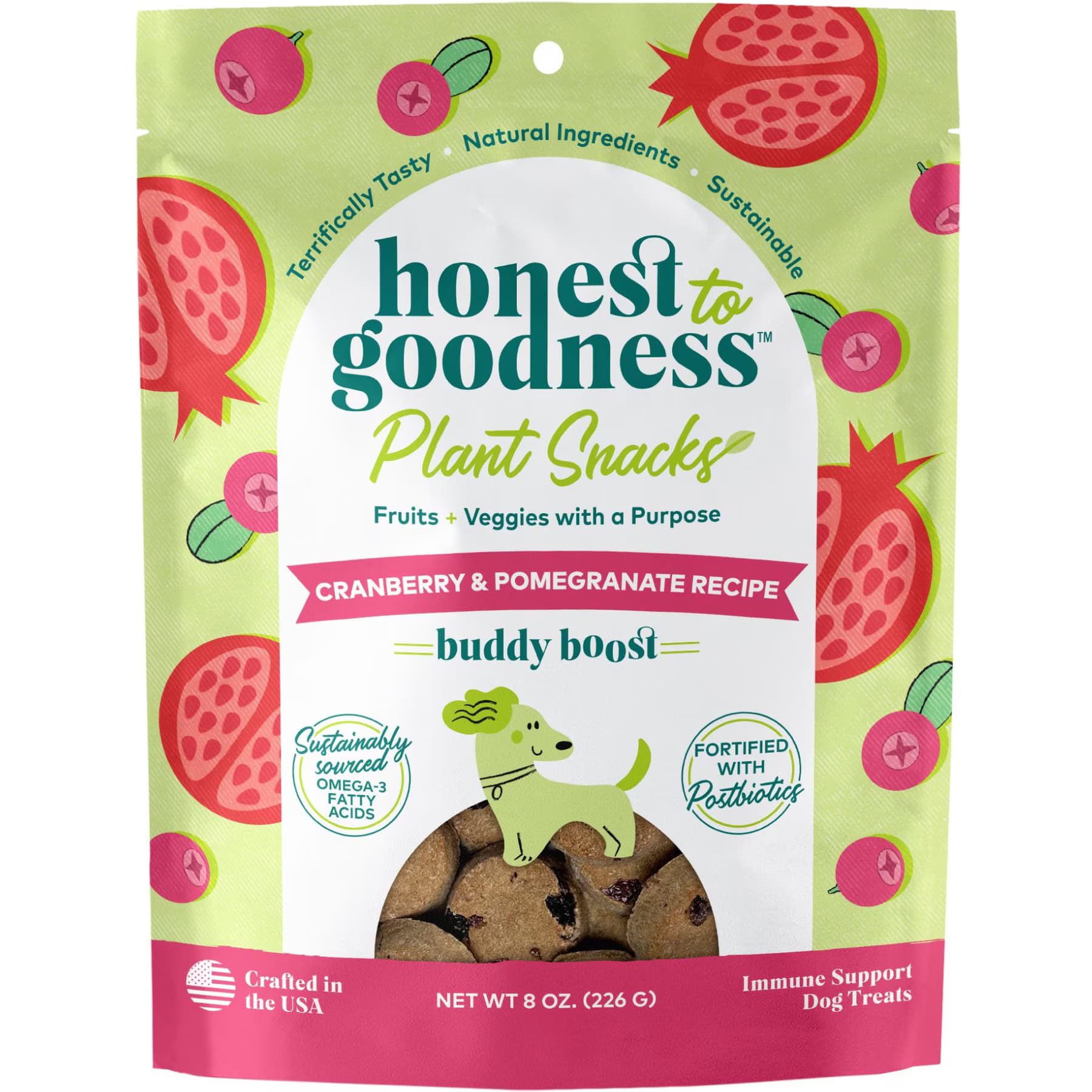 Honest To Goodness Honest To Goodness Plant Snacks Buddy Boost Cranberry & Pomegranate Dog Treats