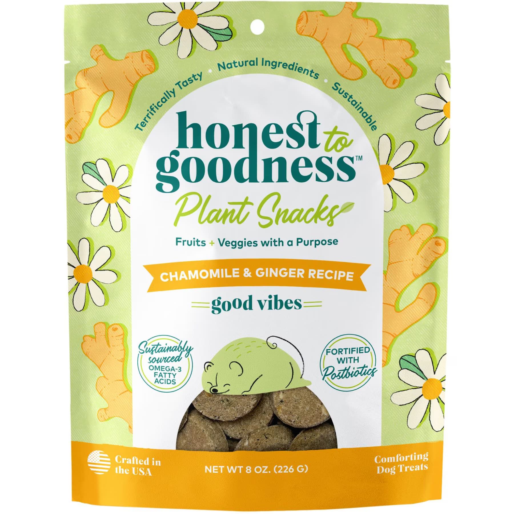 Honest To Goodness Honest To Goodness Plant Snacks Good Vibes Chamomile & Ginger Dog Treats