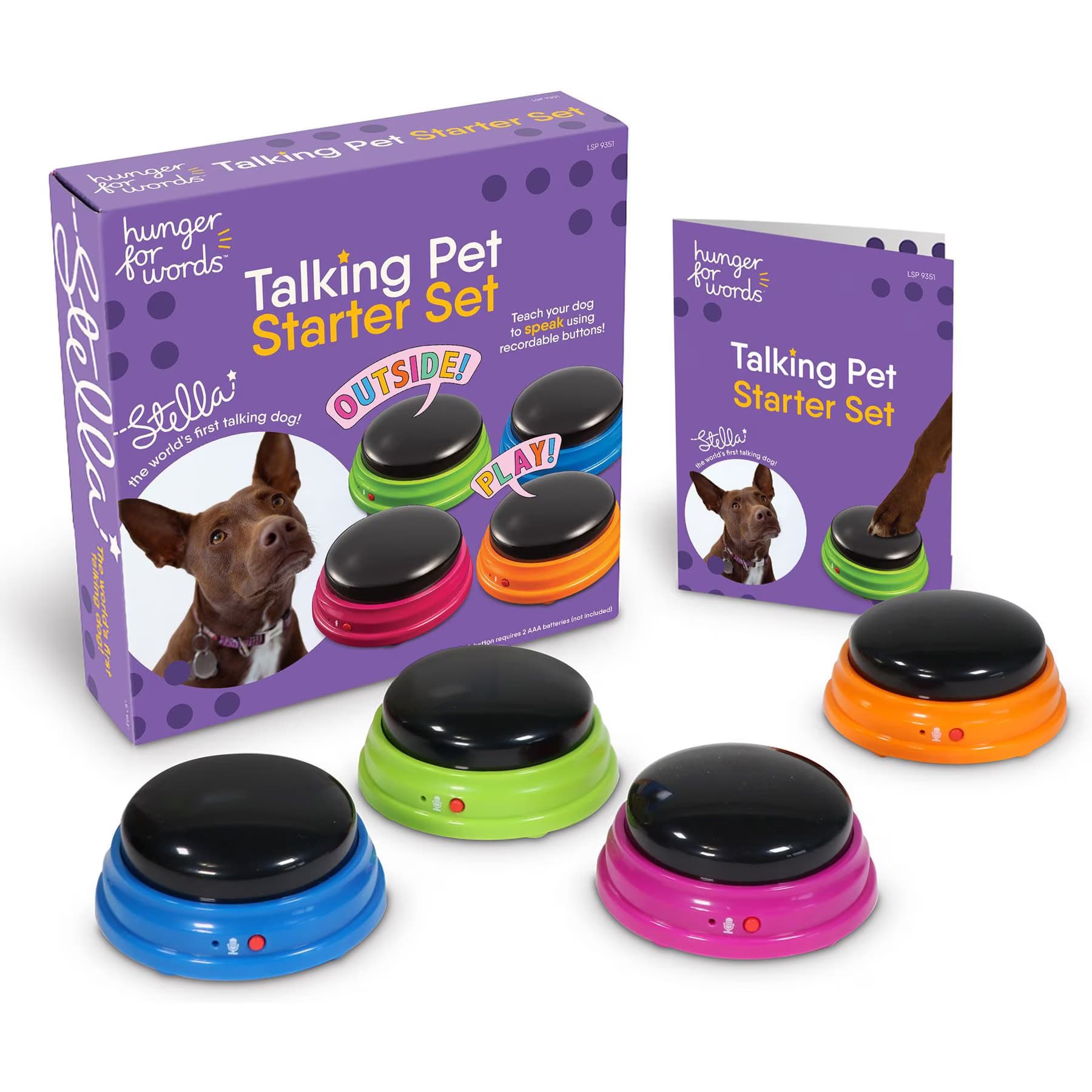 Hunger for Words Hunger for Words Talking Pet Starter Set Dog Toy, 4-pack