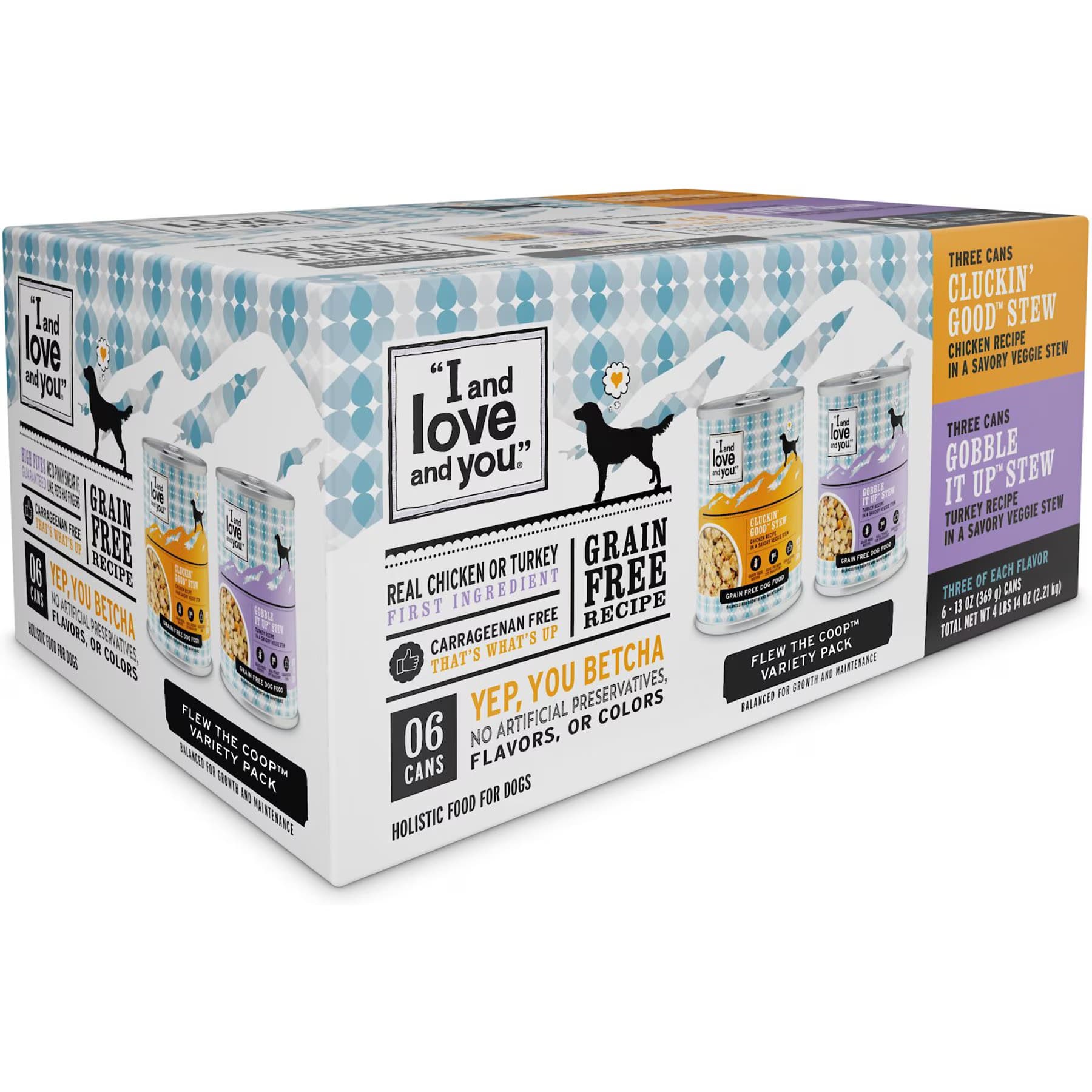 I and Love and You I and Love and You Cluckin' Good and Gobble it Up Stew Grain-Free Combo Pack Cluckin' Good & Gobble it Up Canned Dog Food, 13-oz