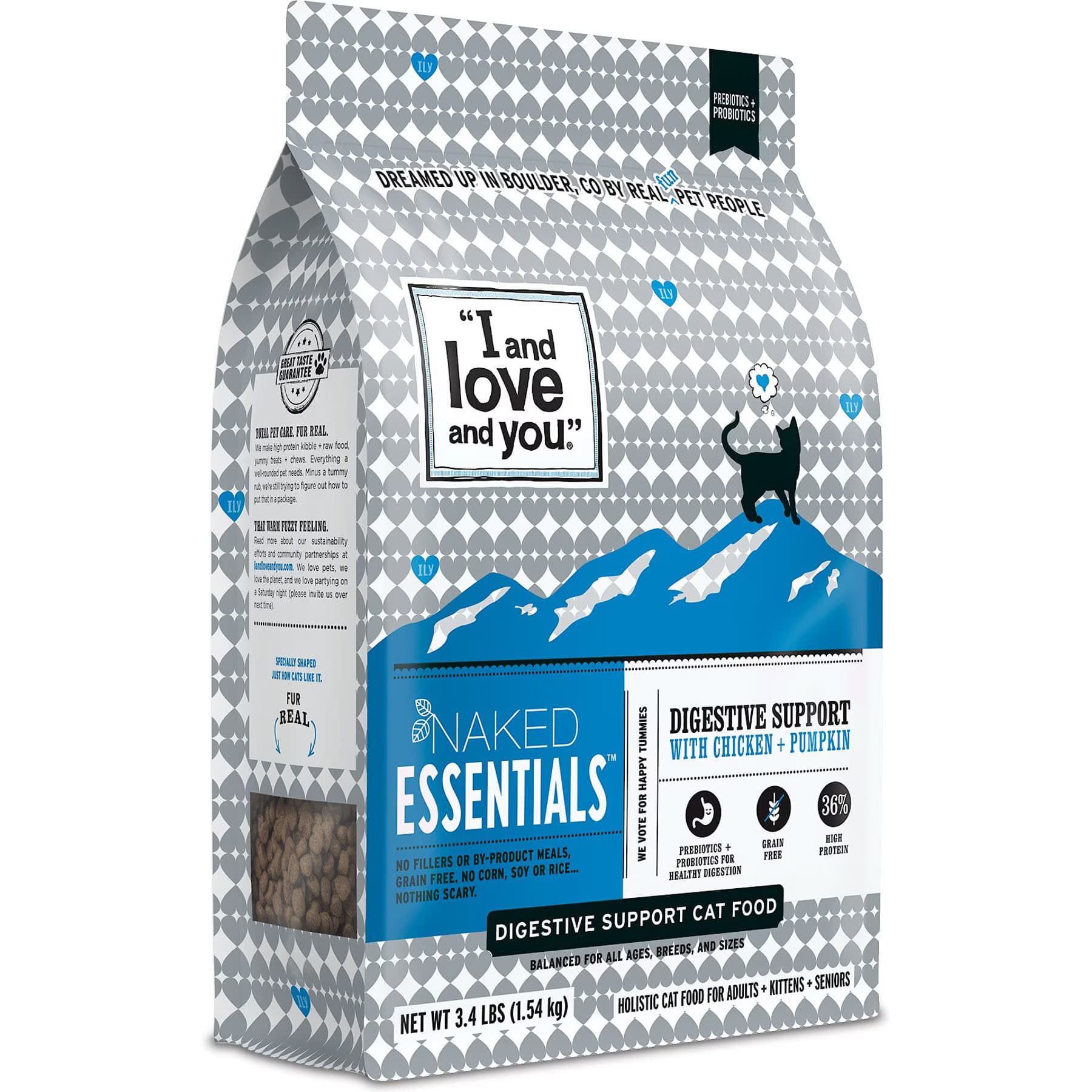 I and Love and You I and Love and You Naked Essentials Digestive Support Chicken and Pumpkin Recipe Dry Cat Food
