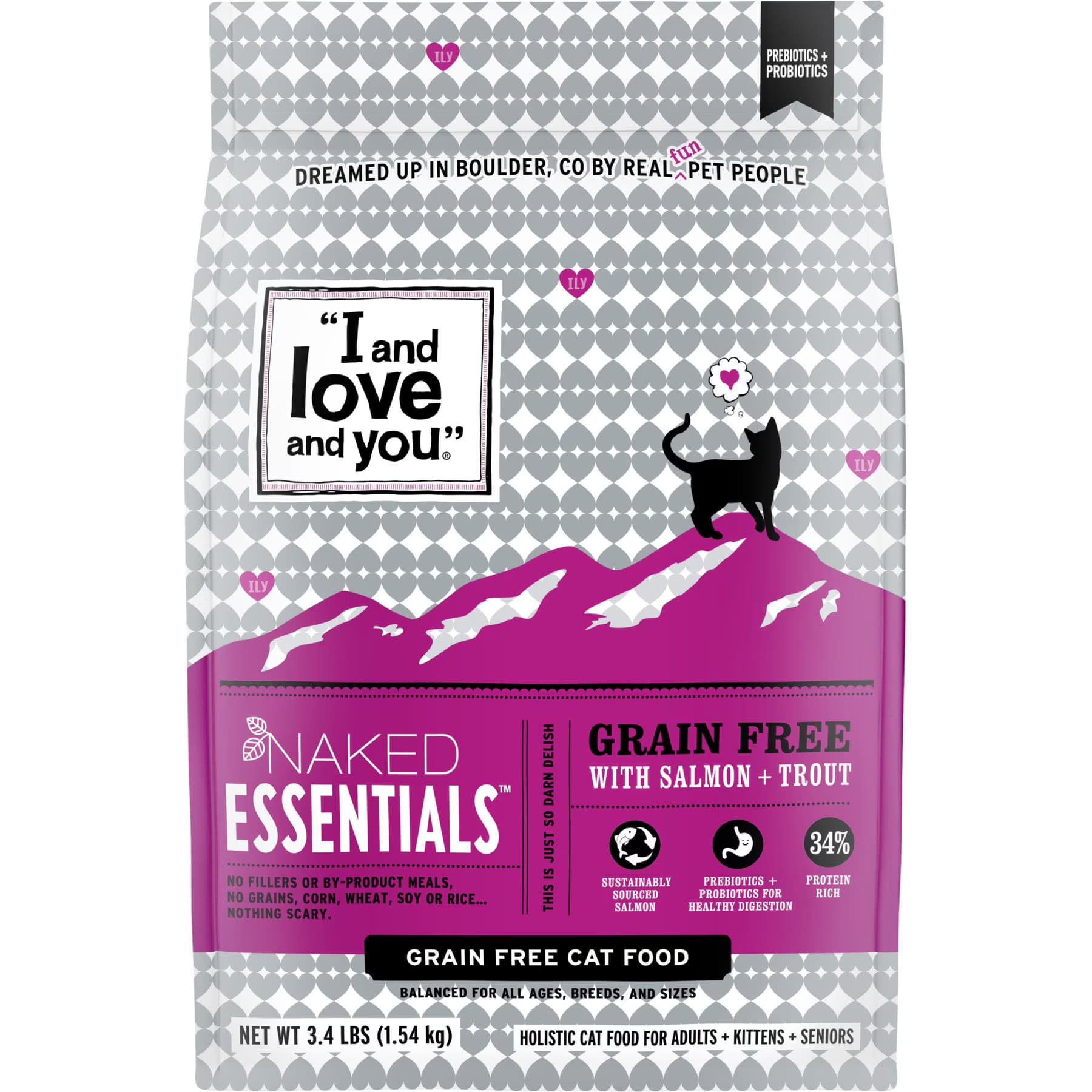 I and Love and You Naked Essentials Salmon & Trout Recipe Grain-Free Dry Cat Food, 6.8-lb bundle — view 3