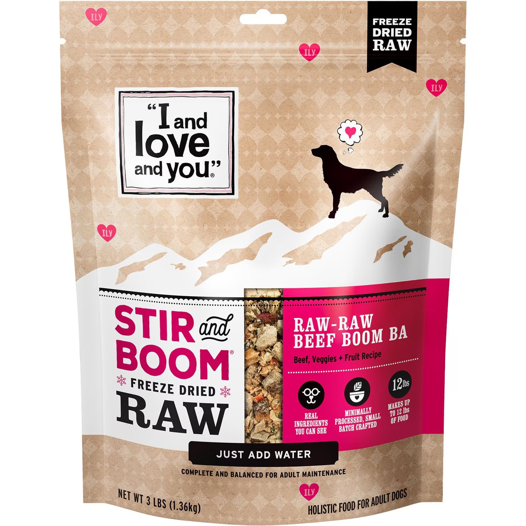 I and Love and You I and Love and You Stir and Boom Raw Raw Beef Boom Ba Dinner Grain-Free Dehydrated Dog Food