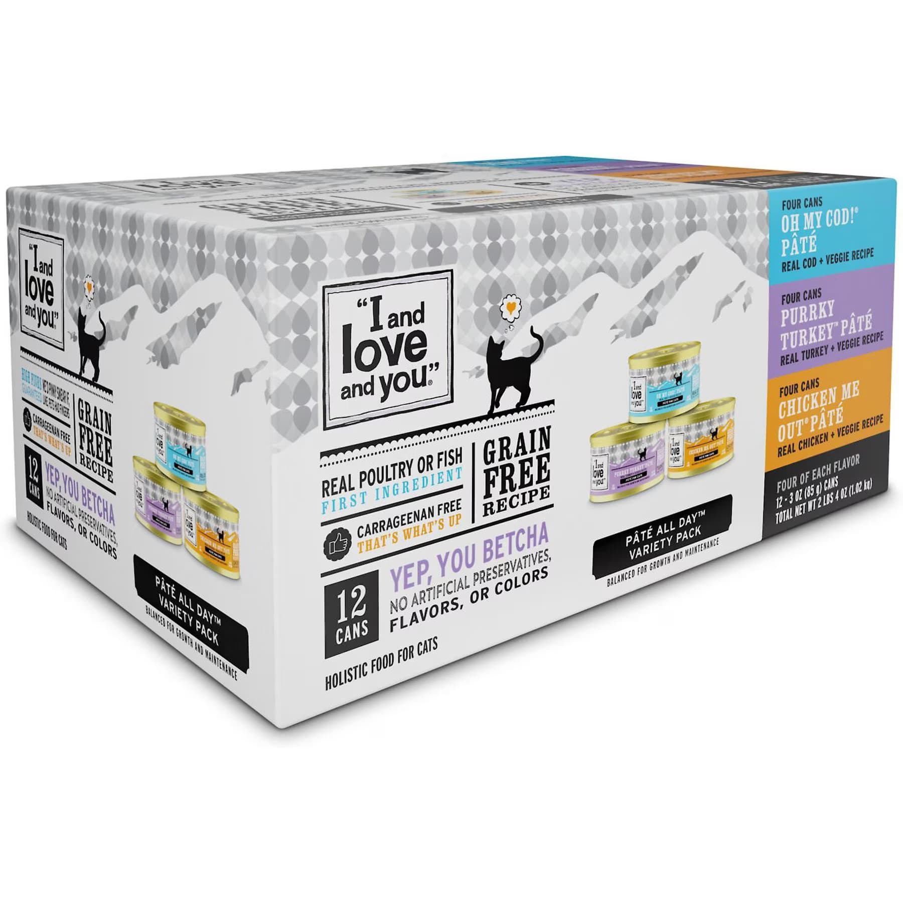 I and Love and You I and Love and You Variety Pack Grain-Free Variety Pack: Oh My Cod!, Purrky Turkey, & Chicken Me Out Canned Cat Food