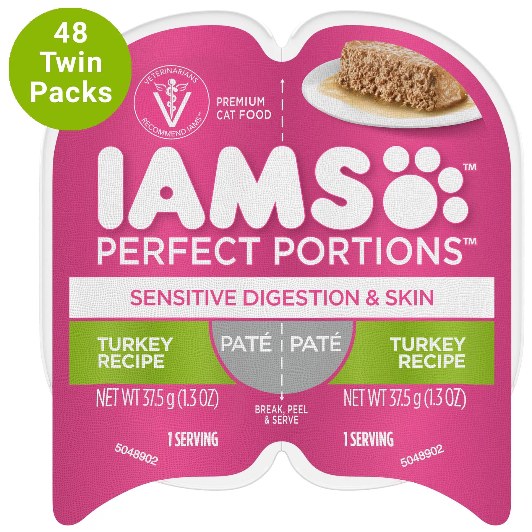 Iams Perfect Portions Sensitive Digestion & Skin Adult Turkey Recipe Grain-Free Pate Wet Cat Food, 2.6-oz — view 2