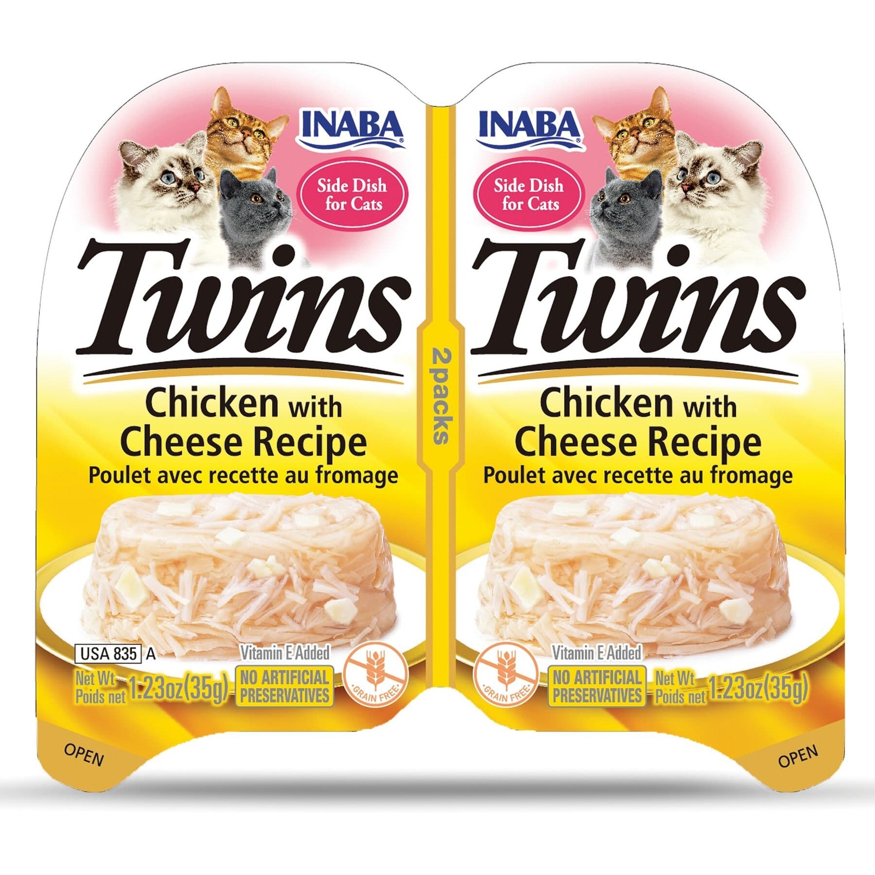 Inaba Twins Chicken with Cheese Recipe Grain-Free Cat Food Topper — view 2